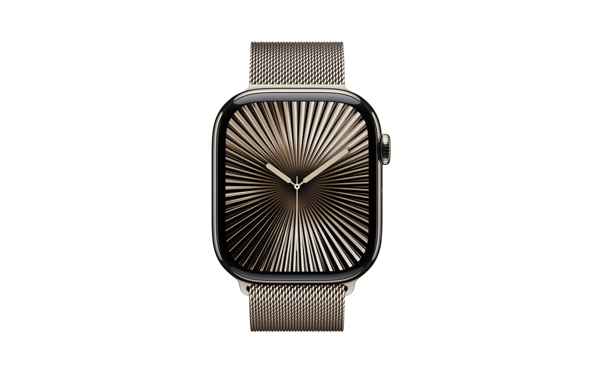 Apple Watch Series 10 46 mm GPS + Cellular – Titan, Milanese Loop, Edelstahl, S/M, 50 m, für iPhone