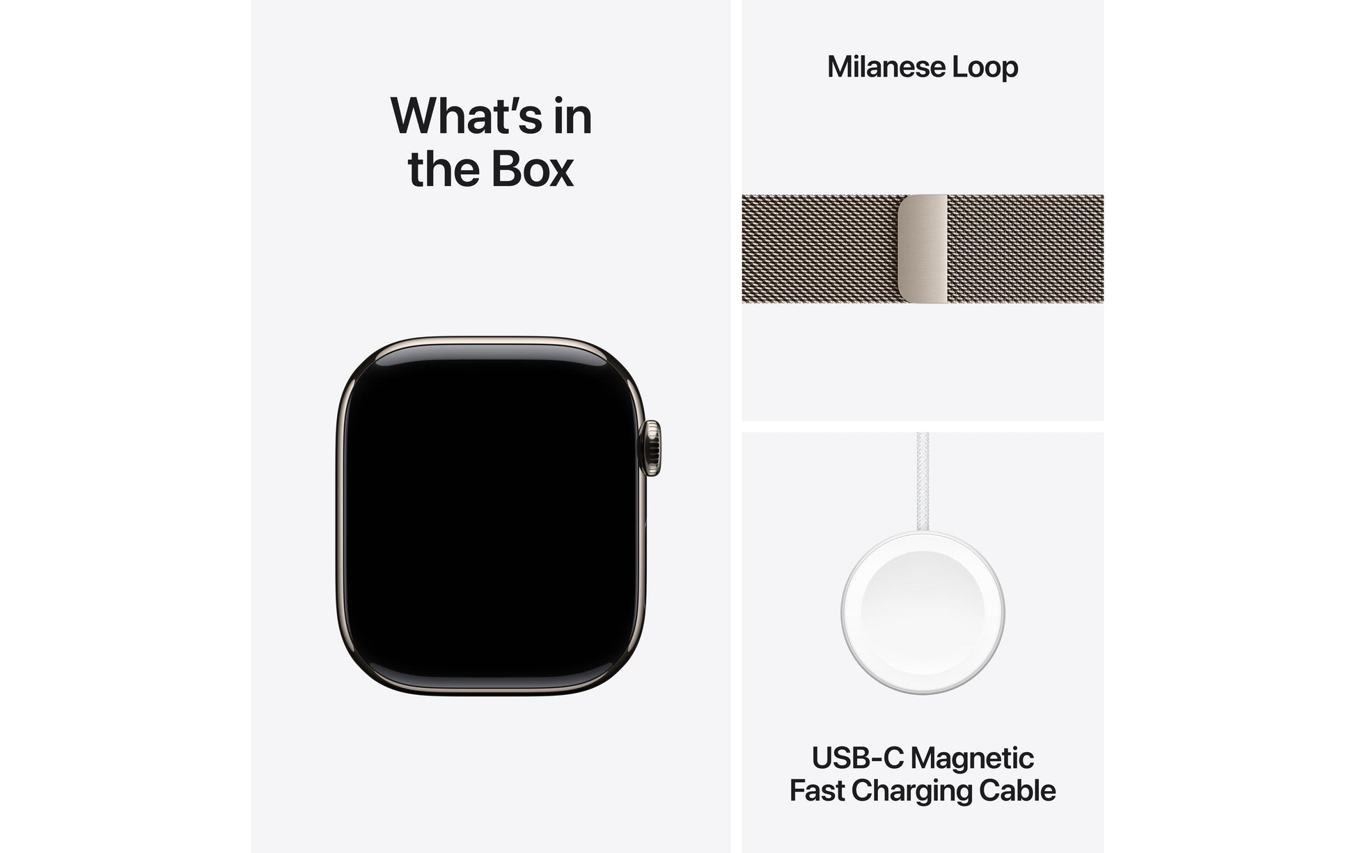Apple Watch Series 10 46 mm GPS + Cellular – Titan, Milanese Loop, Edelstahl, S/M, 50 m, für iPhone