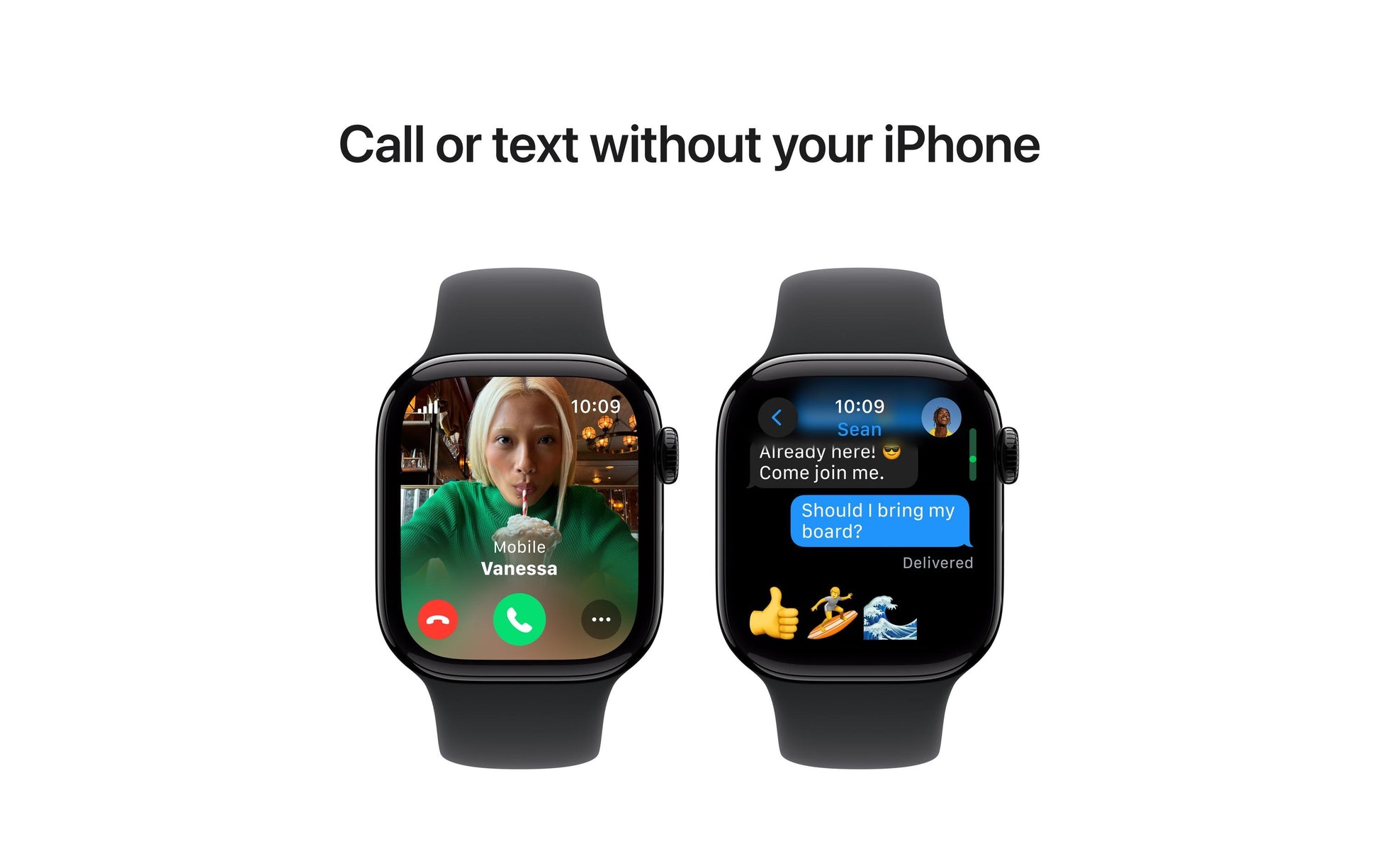 Apple Watch S10 – Smartwatch – 42 mm, LTE, OLED, 50 m, Schwarz, Bandgrösse S/M, Sportarmband