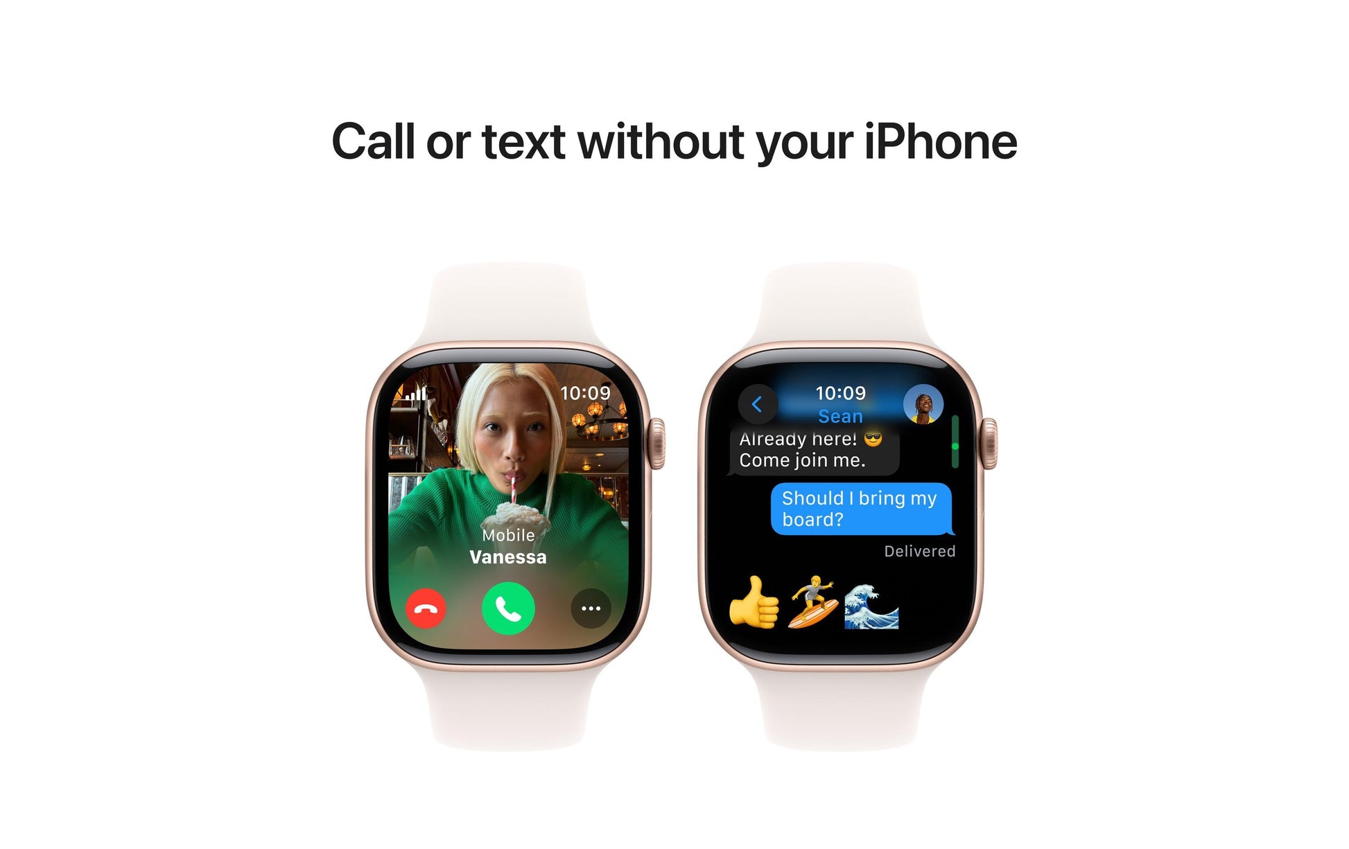 Apple Watch S10 – Smartwatch – 46 mm, LTE, AMOLED, 50 m, Roségold Aluminium, Light Blush, S/M, Sportarmband