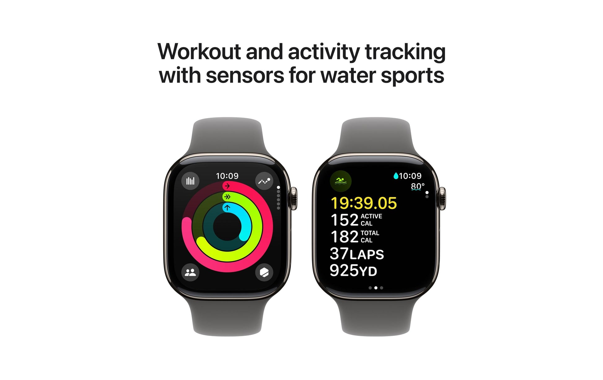 Apple Watch S10 – Smartwatch – 46 mm, LTE, OLED, 50 m, IP6X, Natural Titanium, Stone Grey, Armbandgrösse S/M