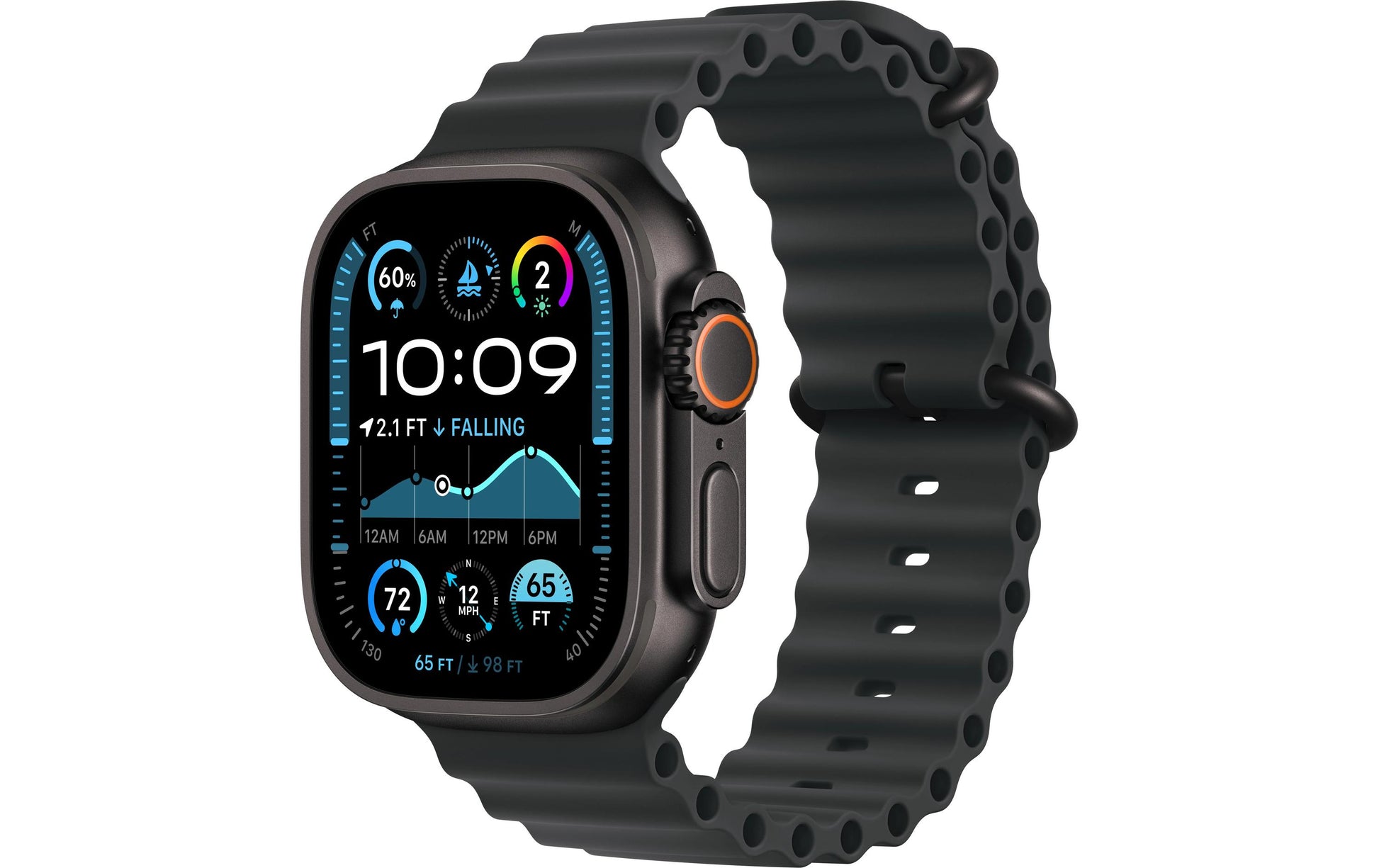 Apple Watch Ultra 2 (2024) – Smartwatch – 49 mm, LTE, OLED, Saphirglas, 100 m, Schwarz Titan
