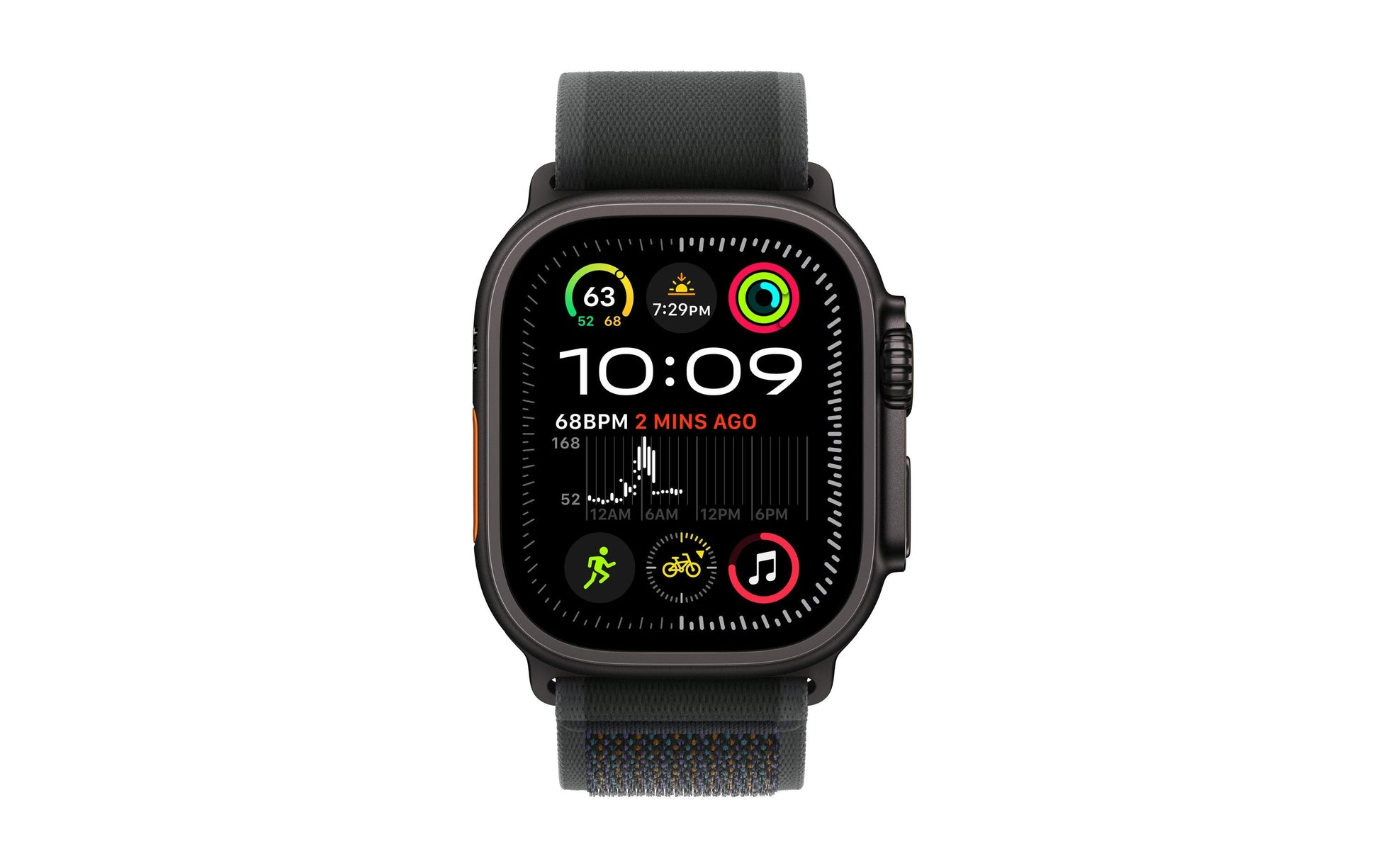 Apple Watch Ultra 2 (2024) – Smartwatch – 49 mm, LTE, OLED, Saphirglas, 100 m, Schwarz Titanium, Bandgrösse S/M