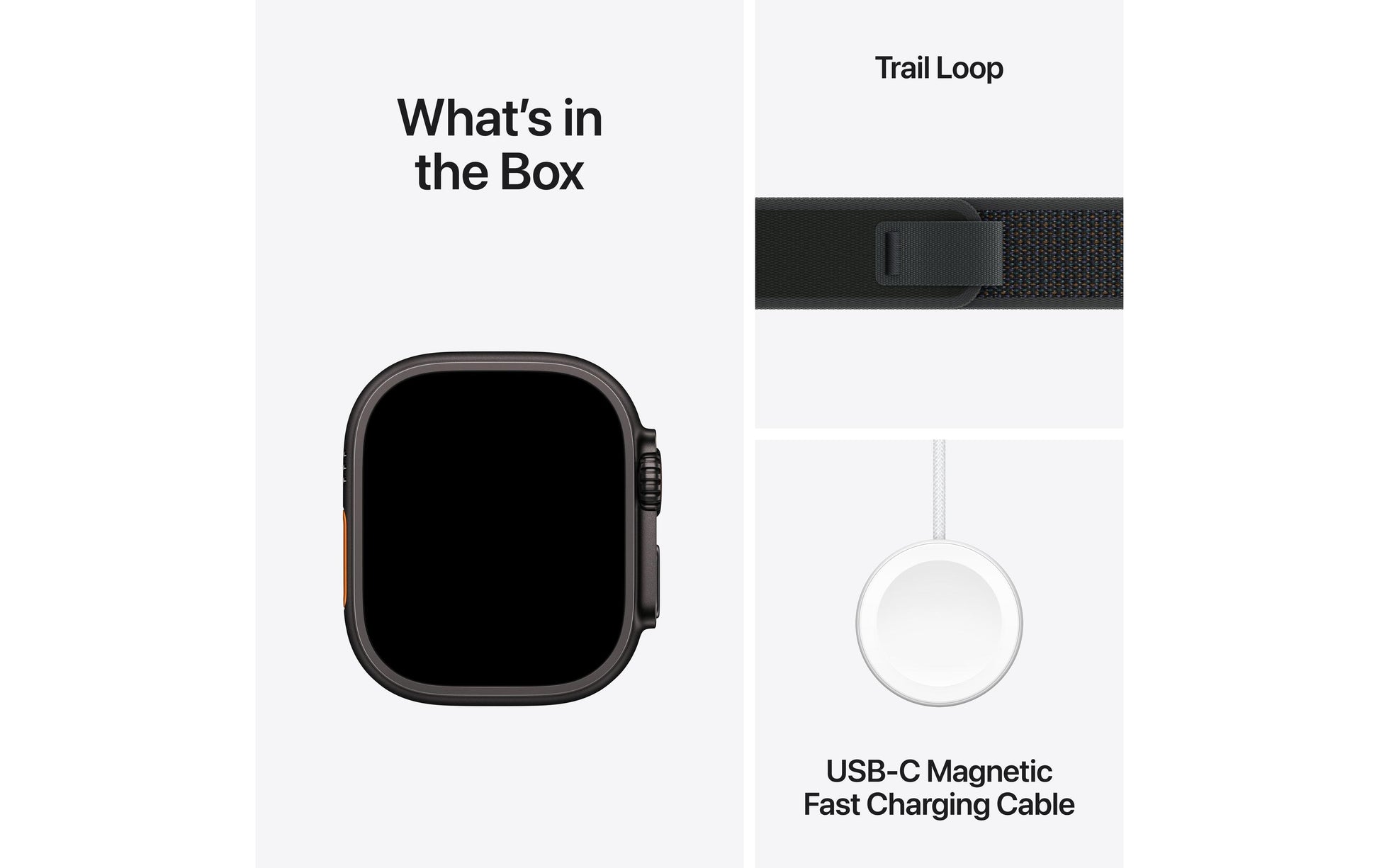 Apple Watch Ultra 2 (2024) – Smartwatch – 49 mm, GPS, OLED, Saphirglas, 100 m, Schwarz Titan, Trail Loop (M/L)