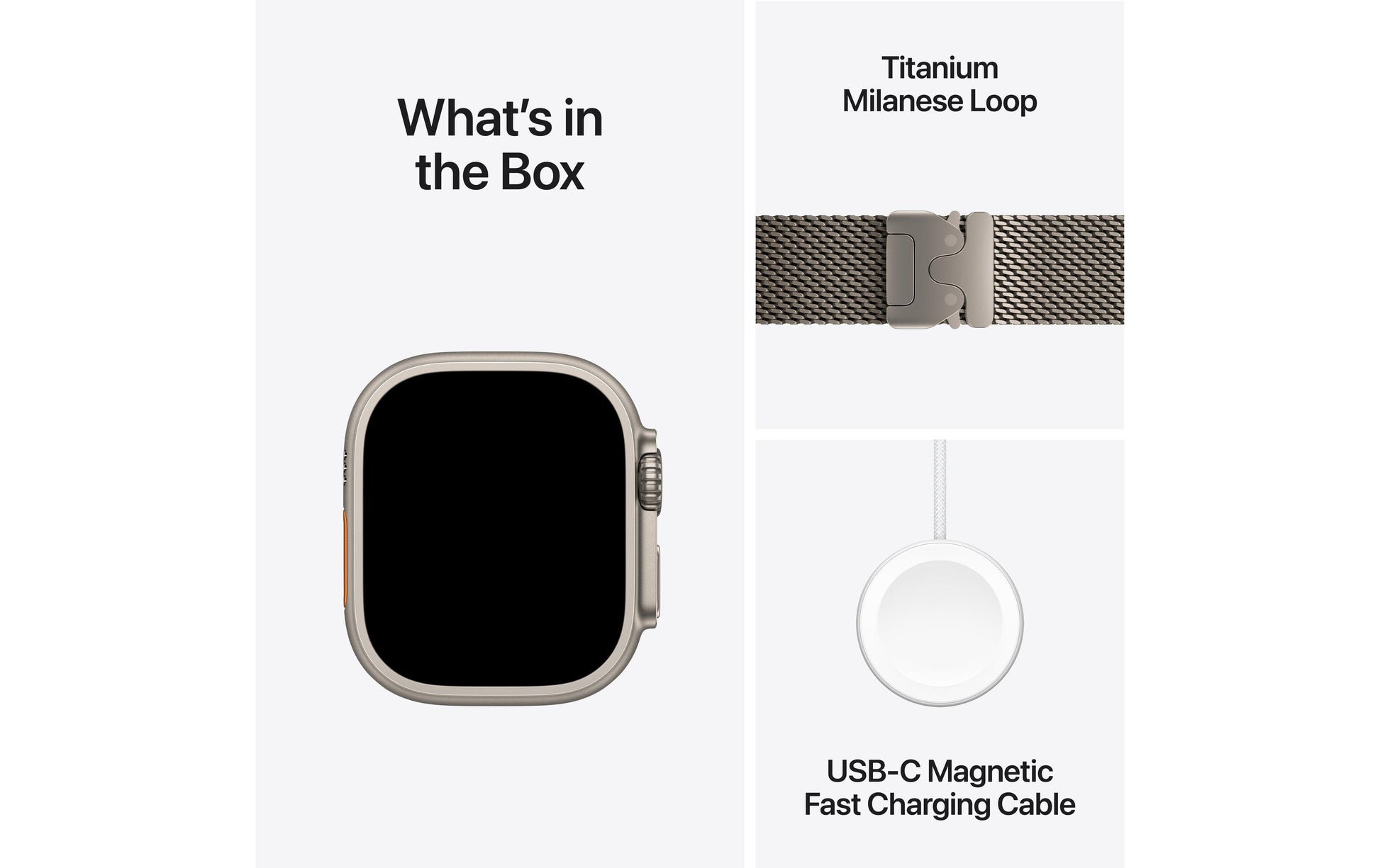 Apple Watch Ultra 2 (2024) Natural Titanium – Smartwatch – 49 mm, OLED, Saphirglas, 100 m, Milanese Loop (S)