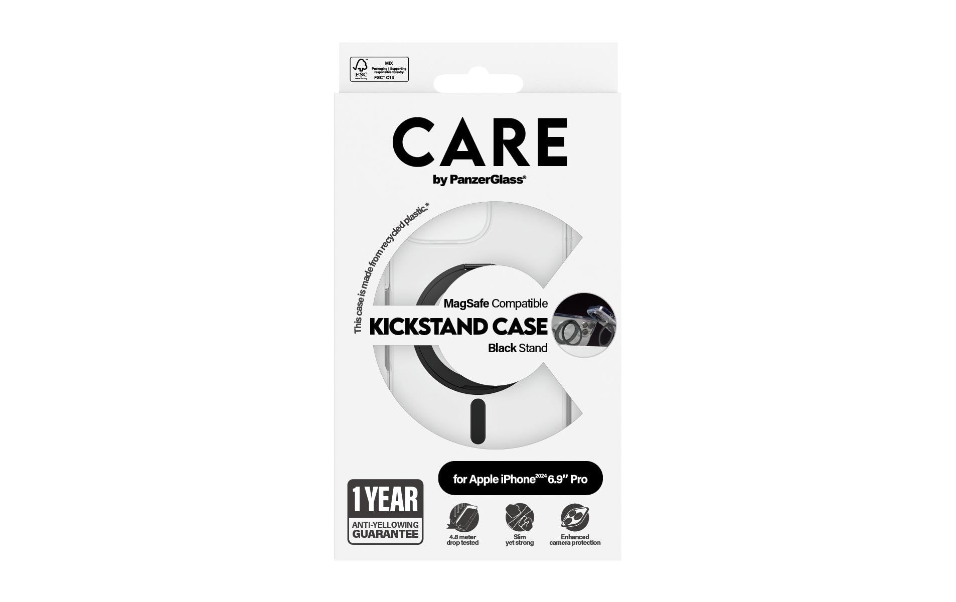 PanzerGlass CARE Backcover – für Apple iPhone 16 Pro Max – Transparent, bis 4,8 m sturzsicher