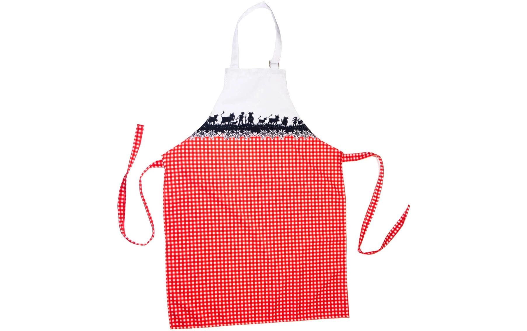 Trendform SWISS VICHY – Kochschürze, 97 × 70 cm, Polyester, schwarz/rot/weiss
