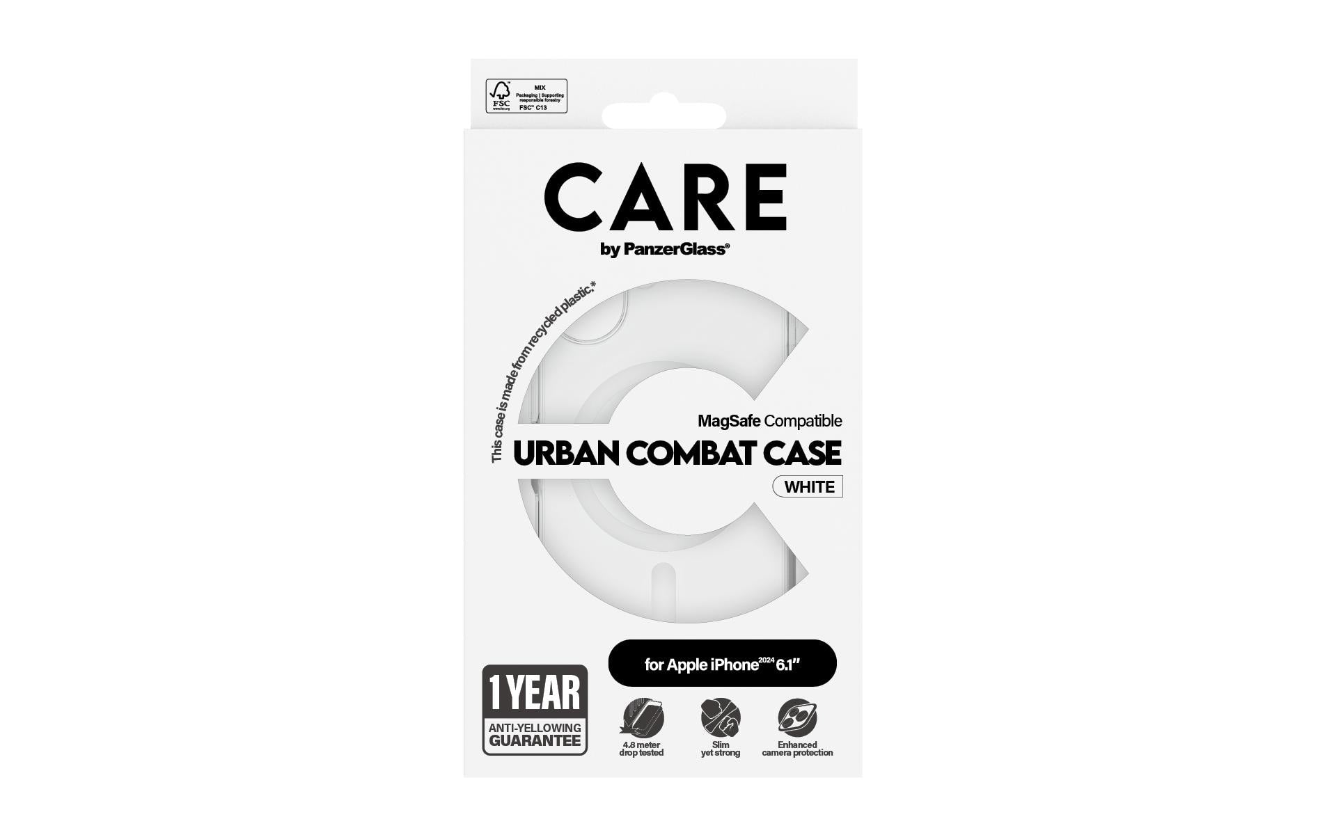 PanzerGlass Backcover Flagship – für Apple iPhone 16 – weiss – Recycling-Kunststoff – MagSafe-kompatibel