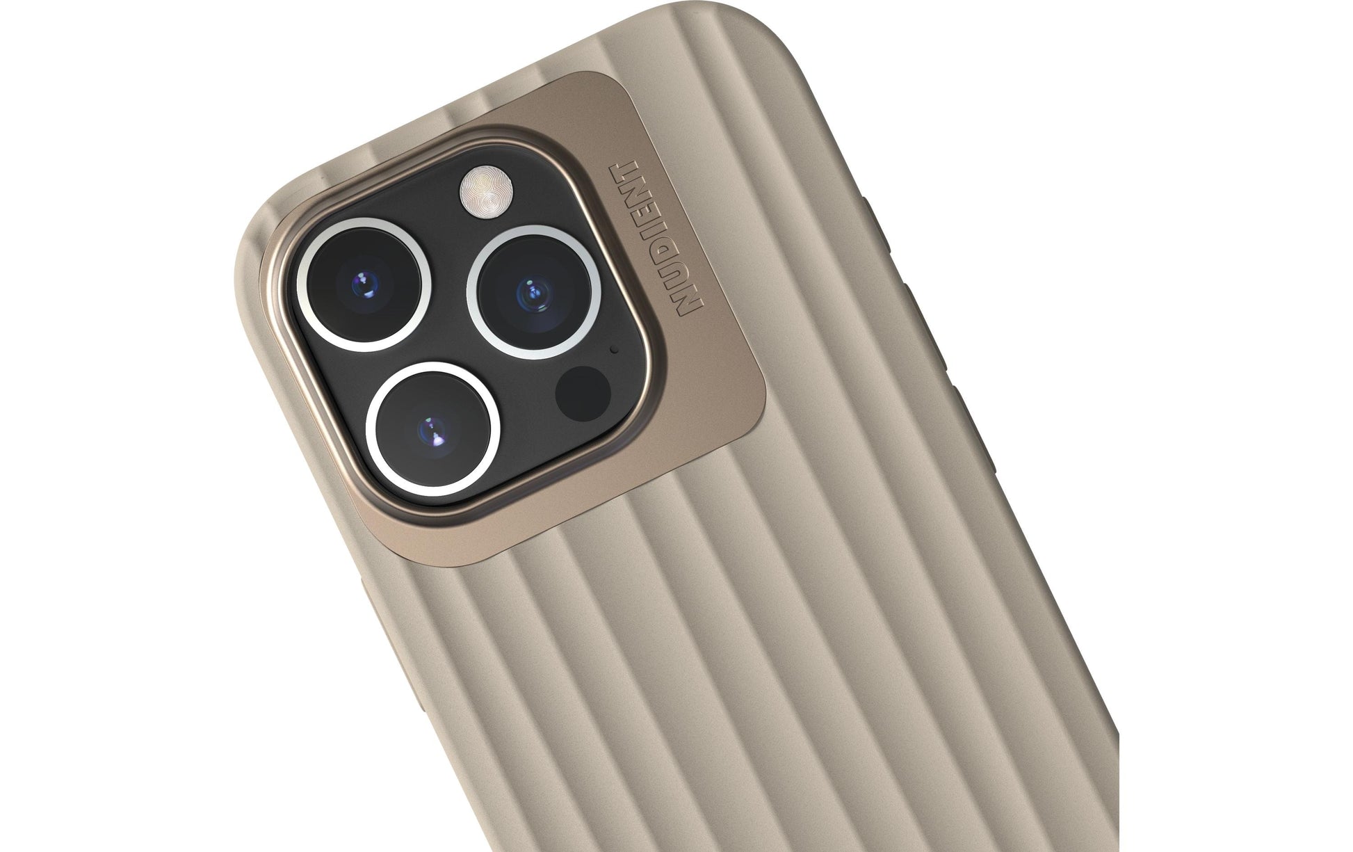 Nudient – Backcover Bold – für Apple iPhone 16 Pro – Leinenbeige – MagSafe-kompatibel