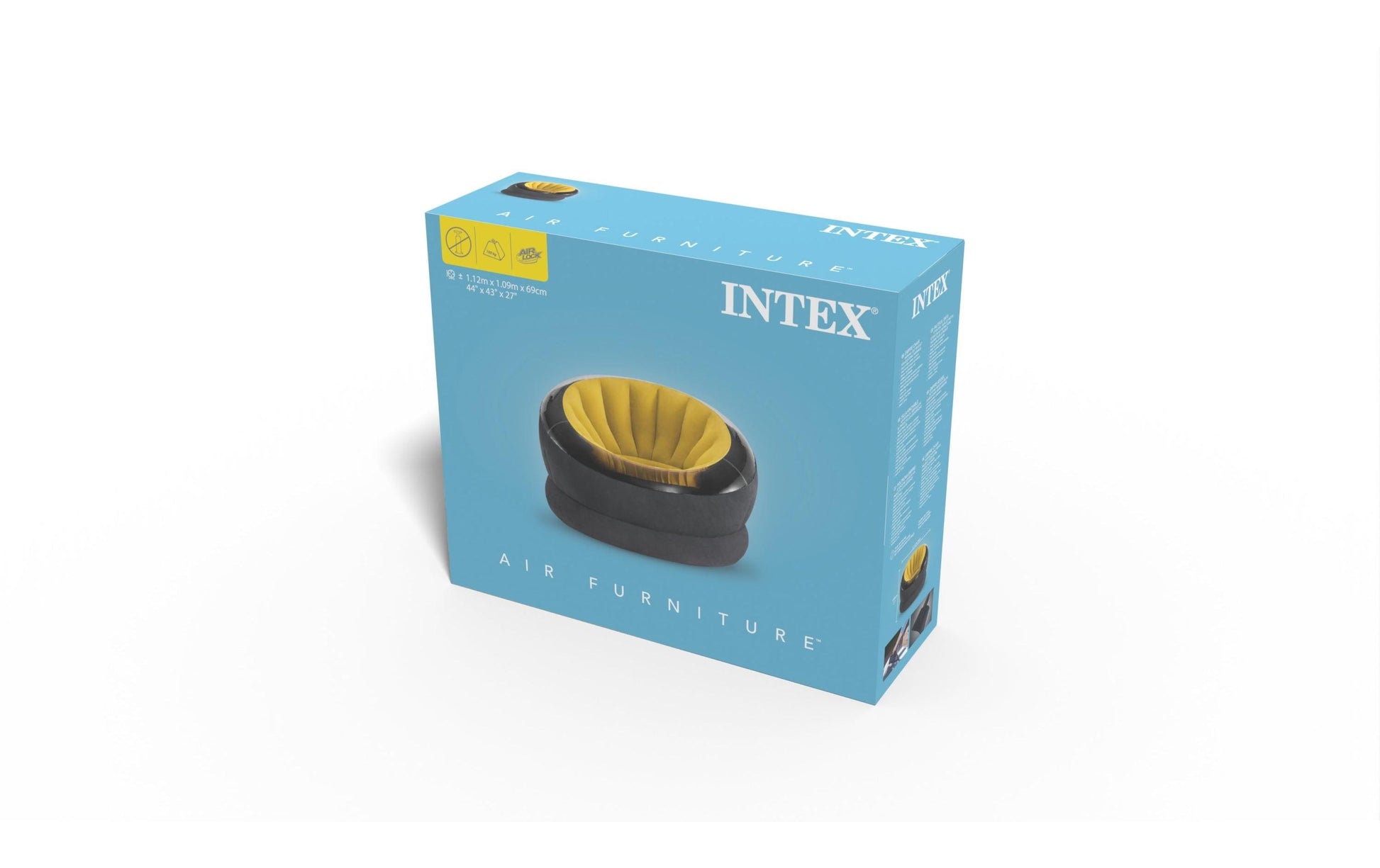 Intex Sessel Empire – 112 × 69 × 109 cm – PVC – schwarz/gelb