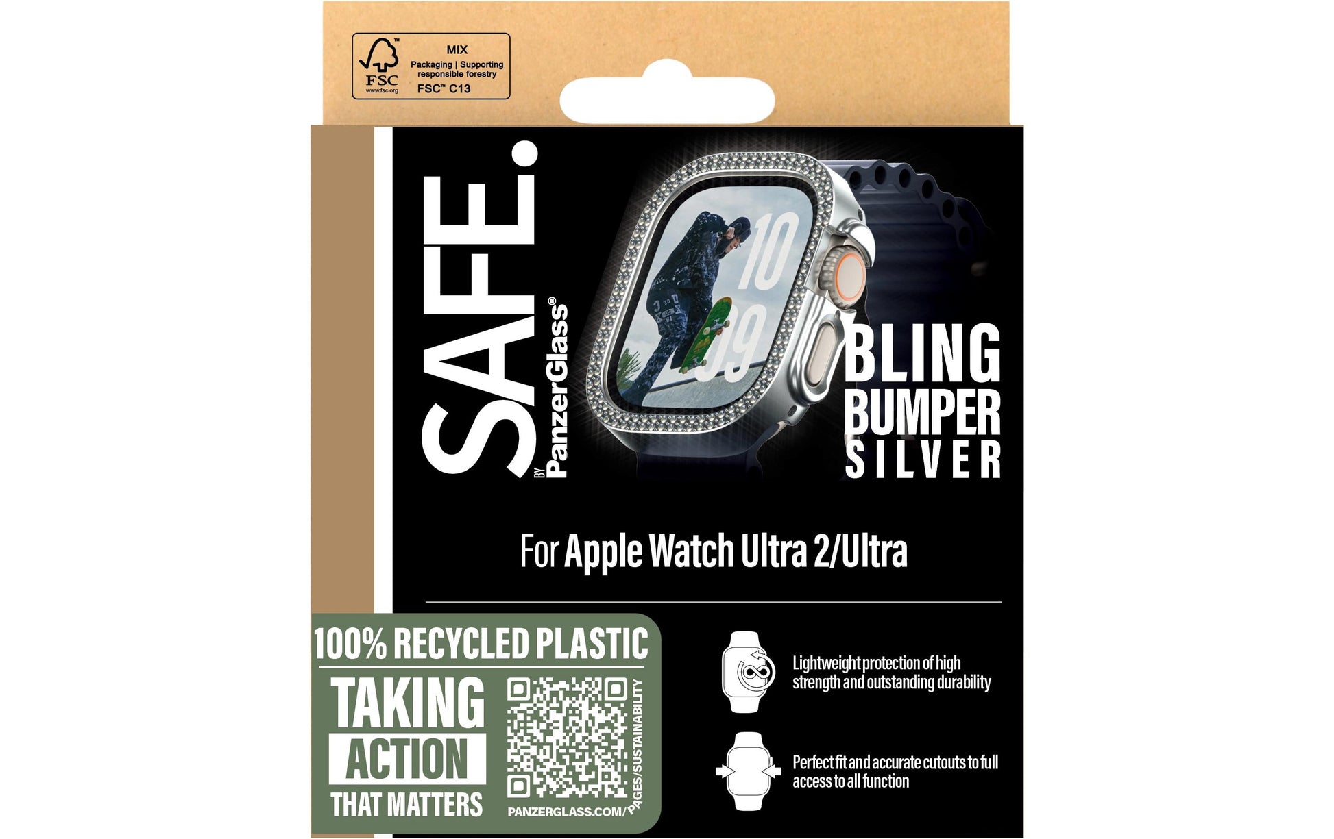 PanzerGlass SAFE. – Displayschutz – für Apple Watch Ultra 2 49 mm/Apple Watch Series 10 46 mm