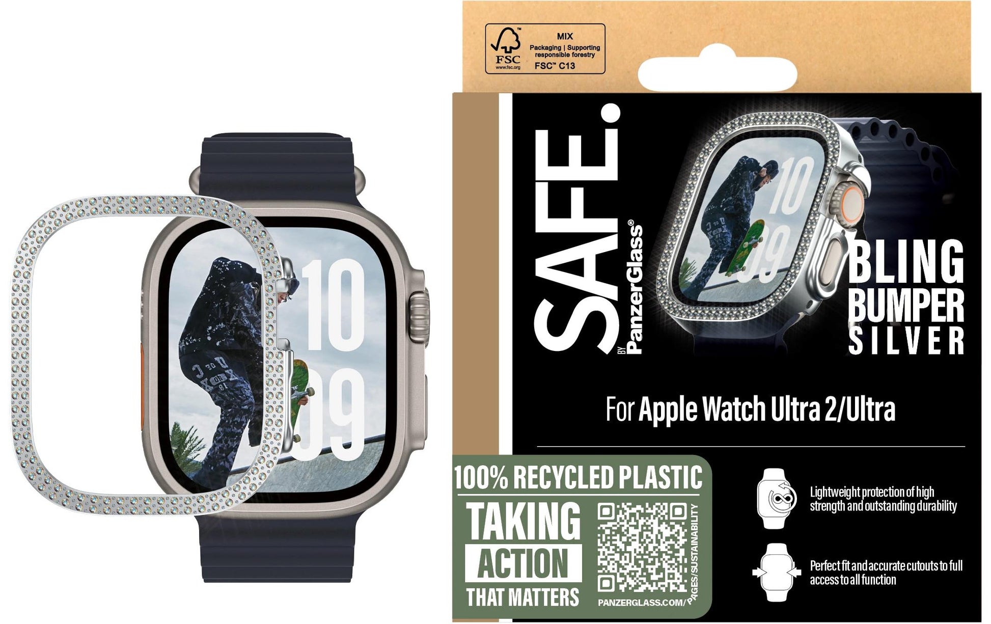 PanzerGlass SAFE. – Displayschutz – für Apple Watch Ultra 2 49 mm/Apple Watch Series 10 46 mm