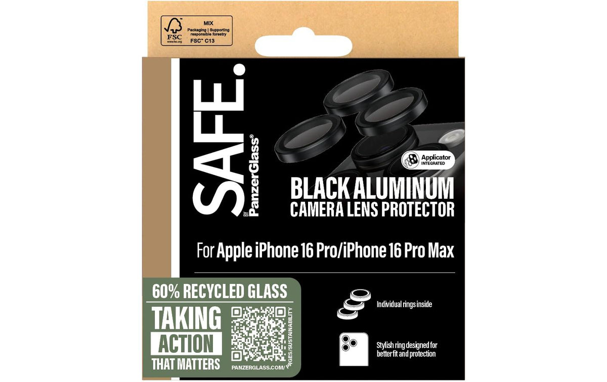 PanzerGlass SAFE. – Displayschutz (Panzerglas), fettabweisend – für iPhone 16 Pro/16 Pro Max