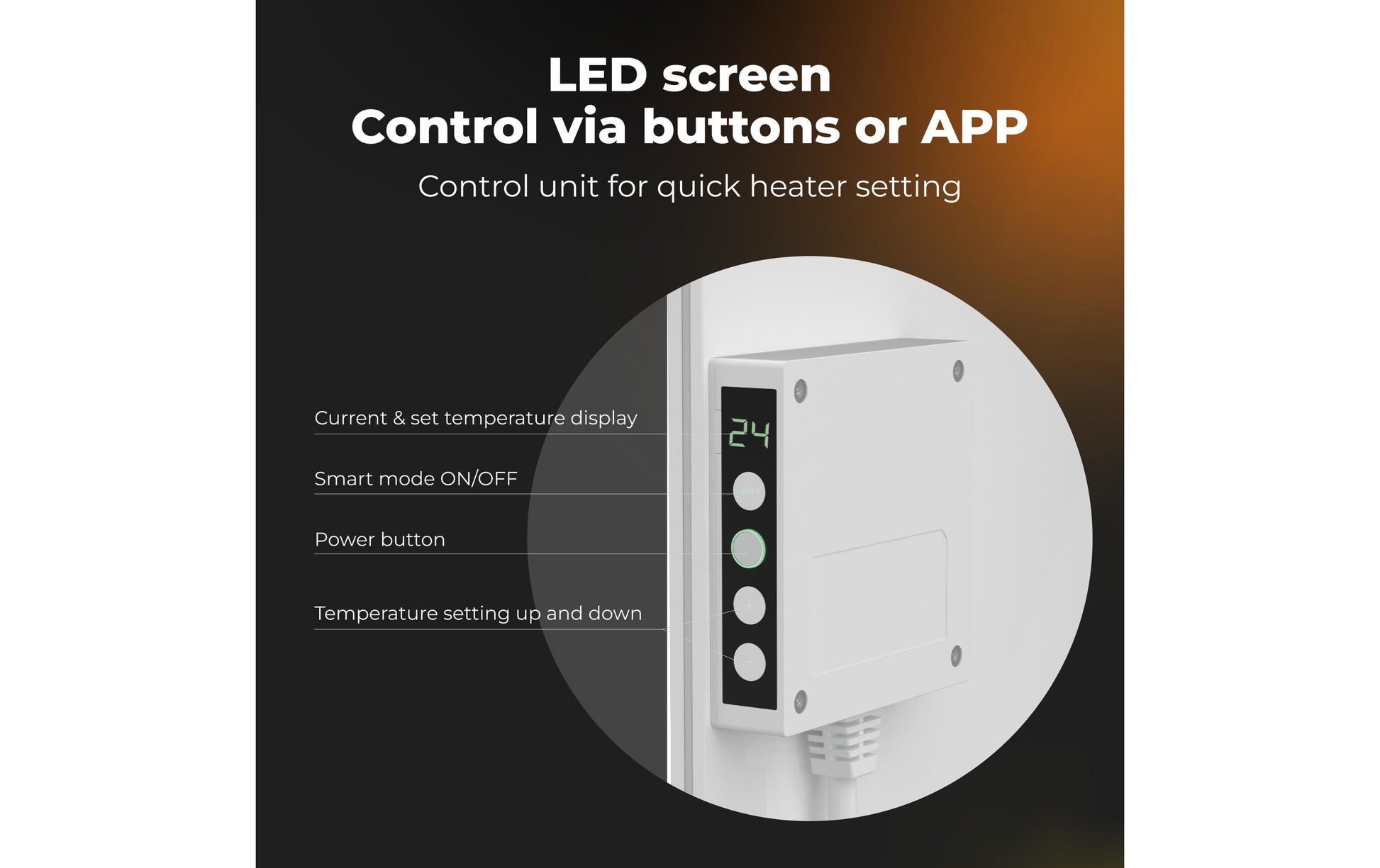 AENO Infrarot-Heizer AGH0005S – 700 W, bis 30m², WLAN, App-Steuerung