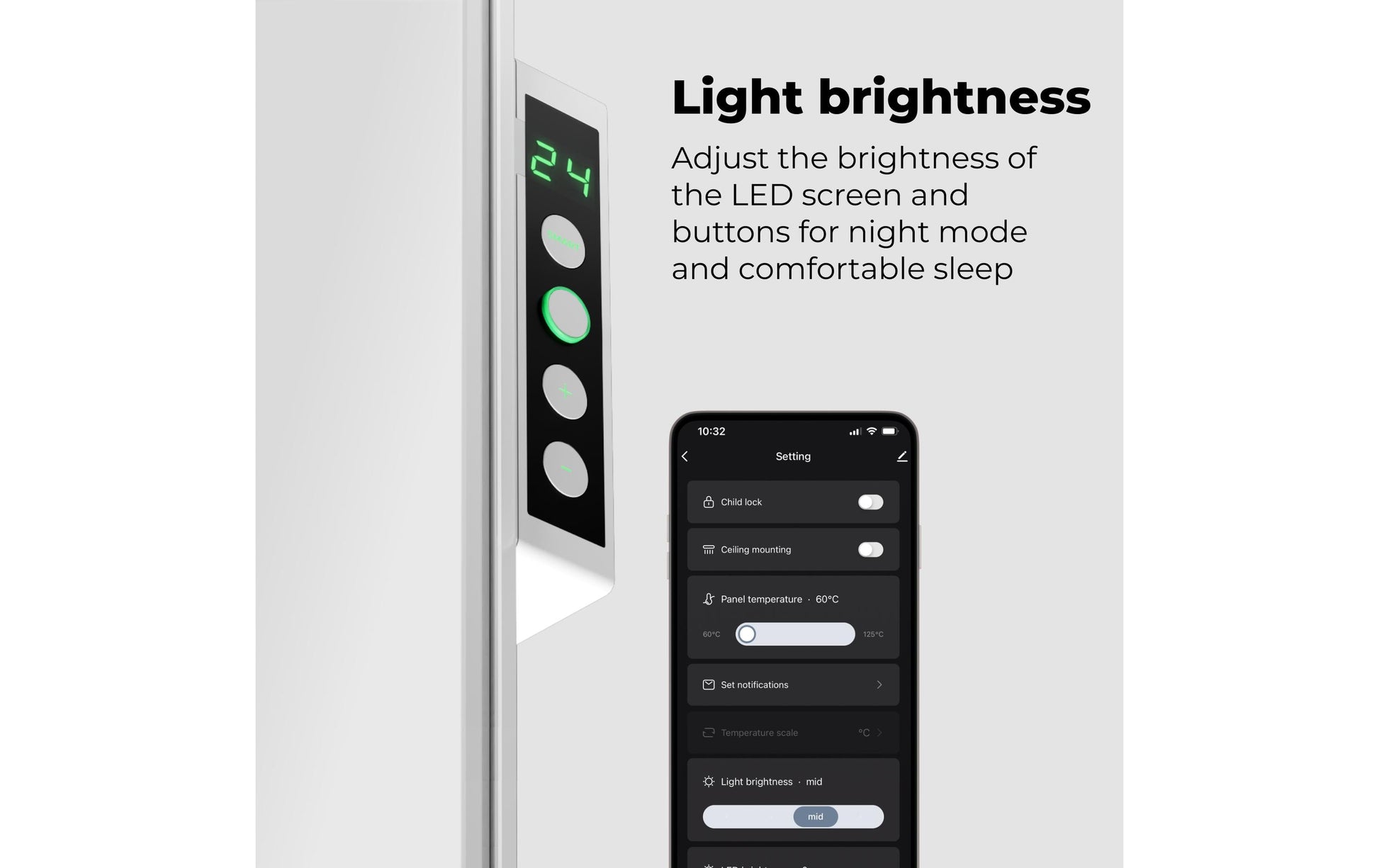 AENO Infrarot-Heizer AGH0005S – 700 W, bis 30m², WLAN, App-Steuerung