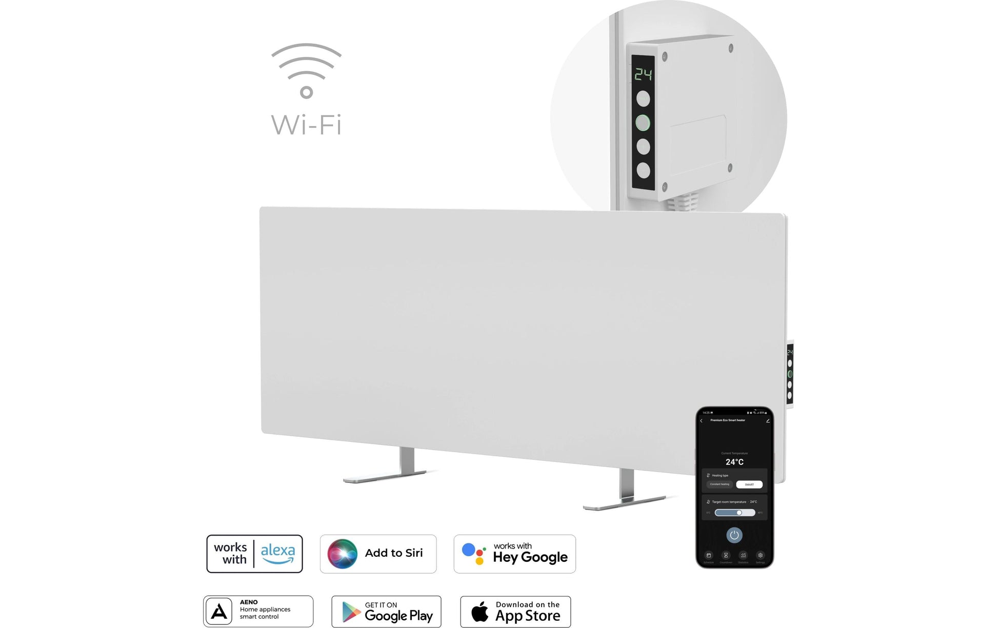 AENO Infrarot-Heizer AGH0005S – 700 W, bis 30m², WLAN, App-Steuerung