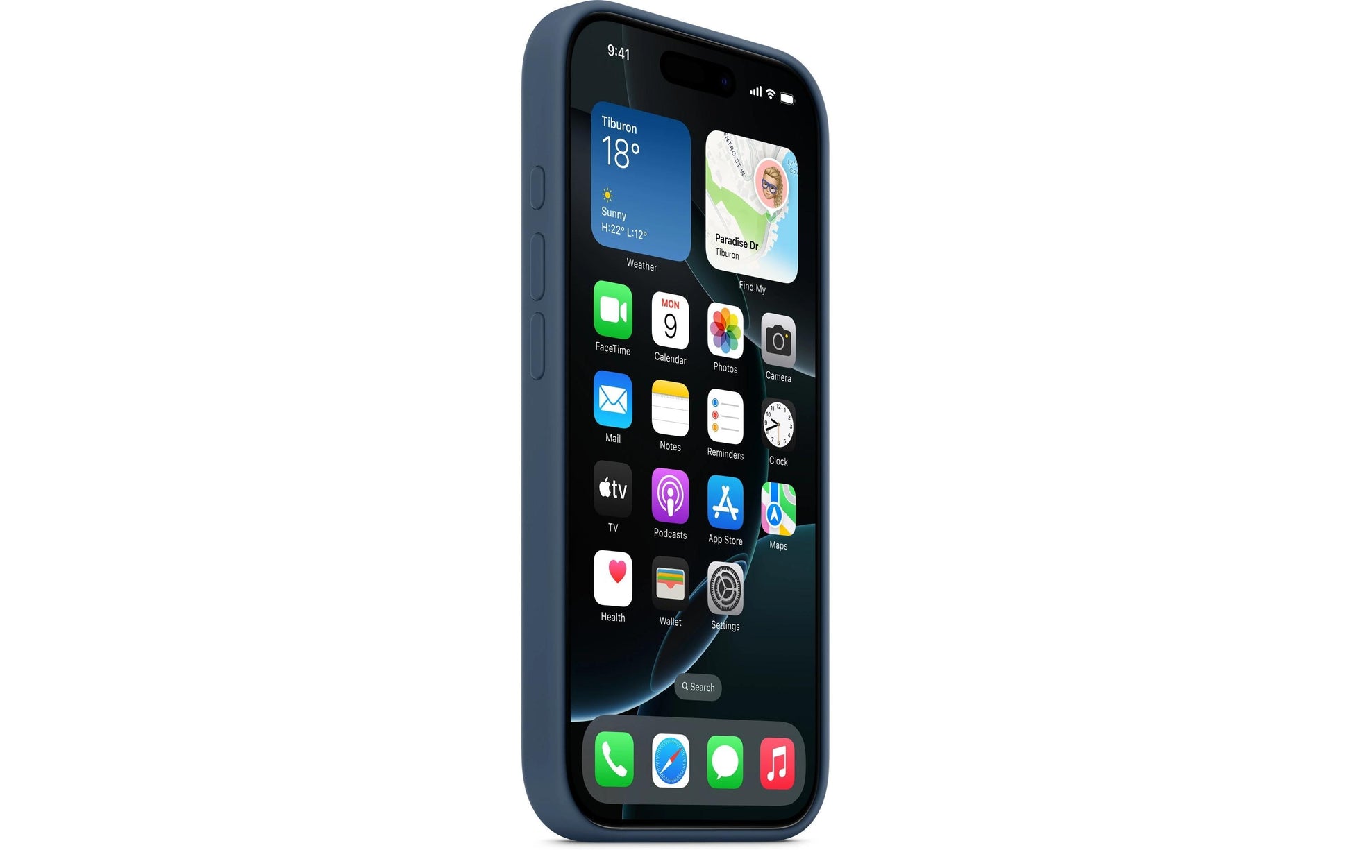 Apple Backcover – für Apple iPhone 16 Pro, MagSafe, Mikrofaser+Silikon, Blau