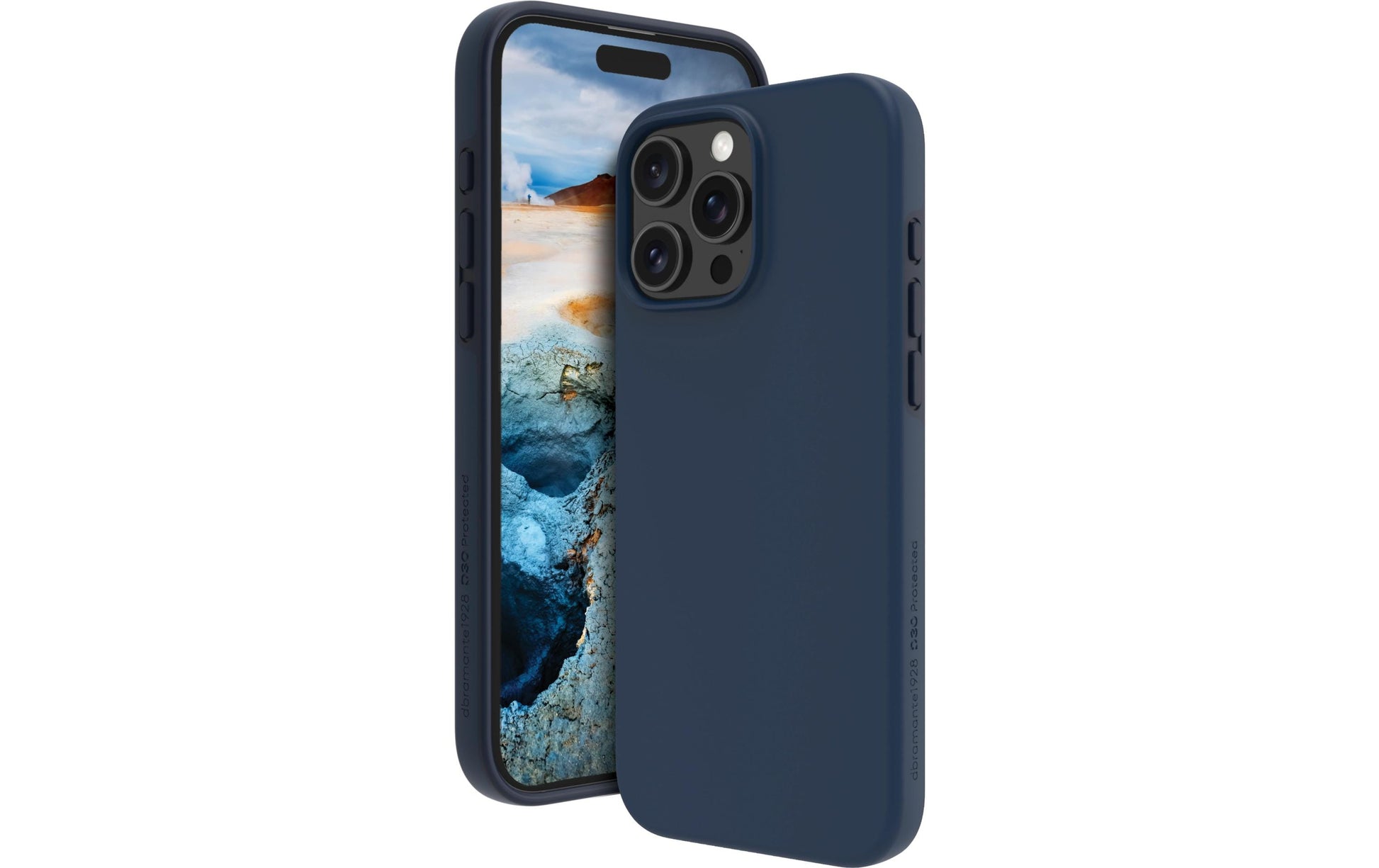 dbramante1928 Iceland Ultra D3O Backcover – für Apple iPhone 16 Pro Max, MagSafe, Recycling-Kunststoff, Blau