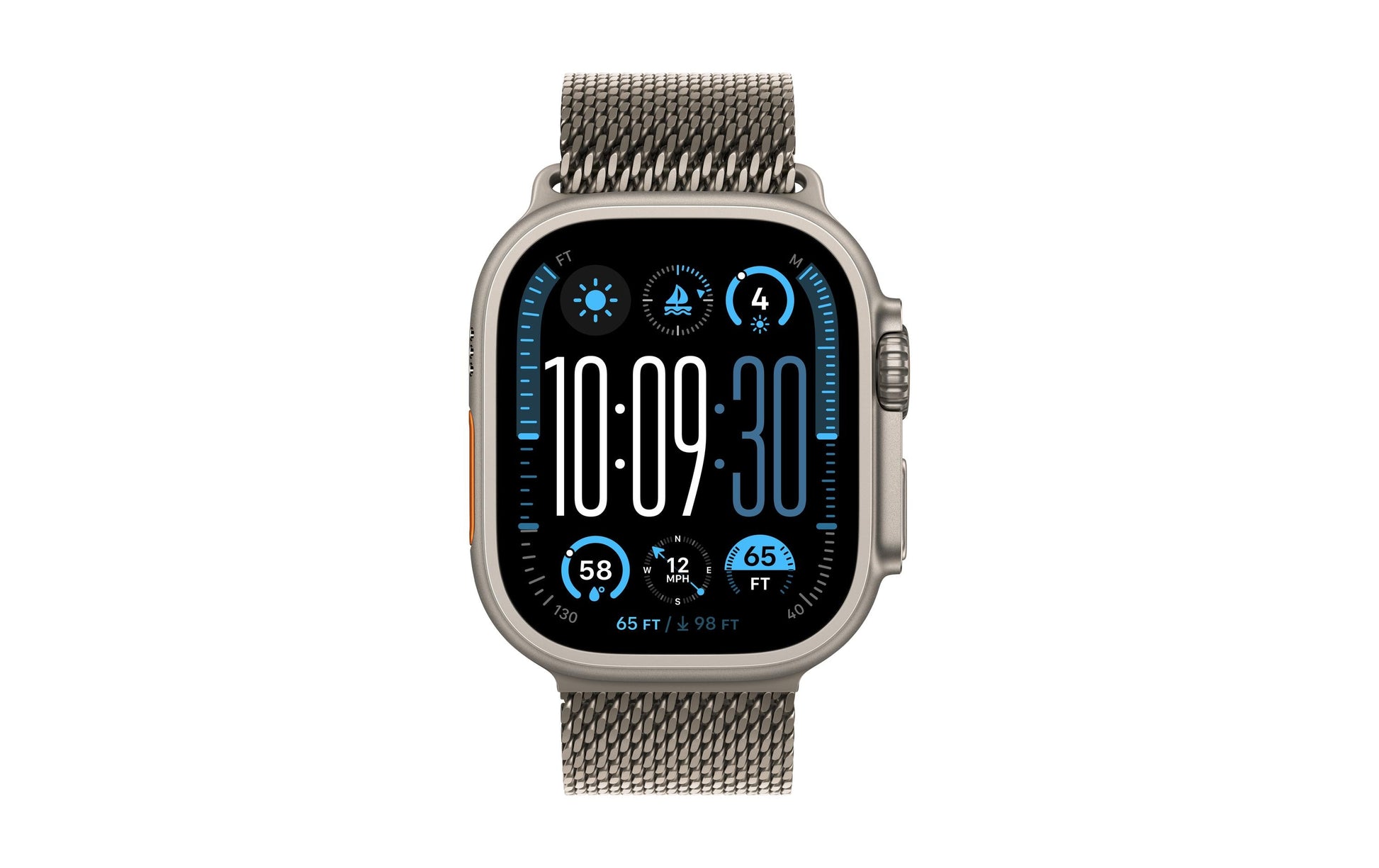 Apple Milanese Loop – Armband – für Apple Watch 49 mm, Grau, Grösse M, Titan