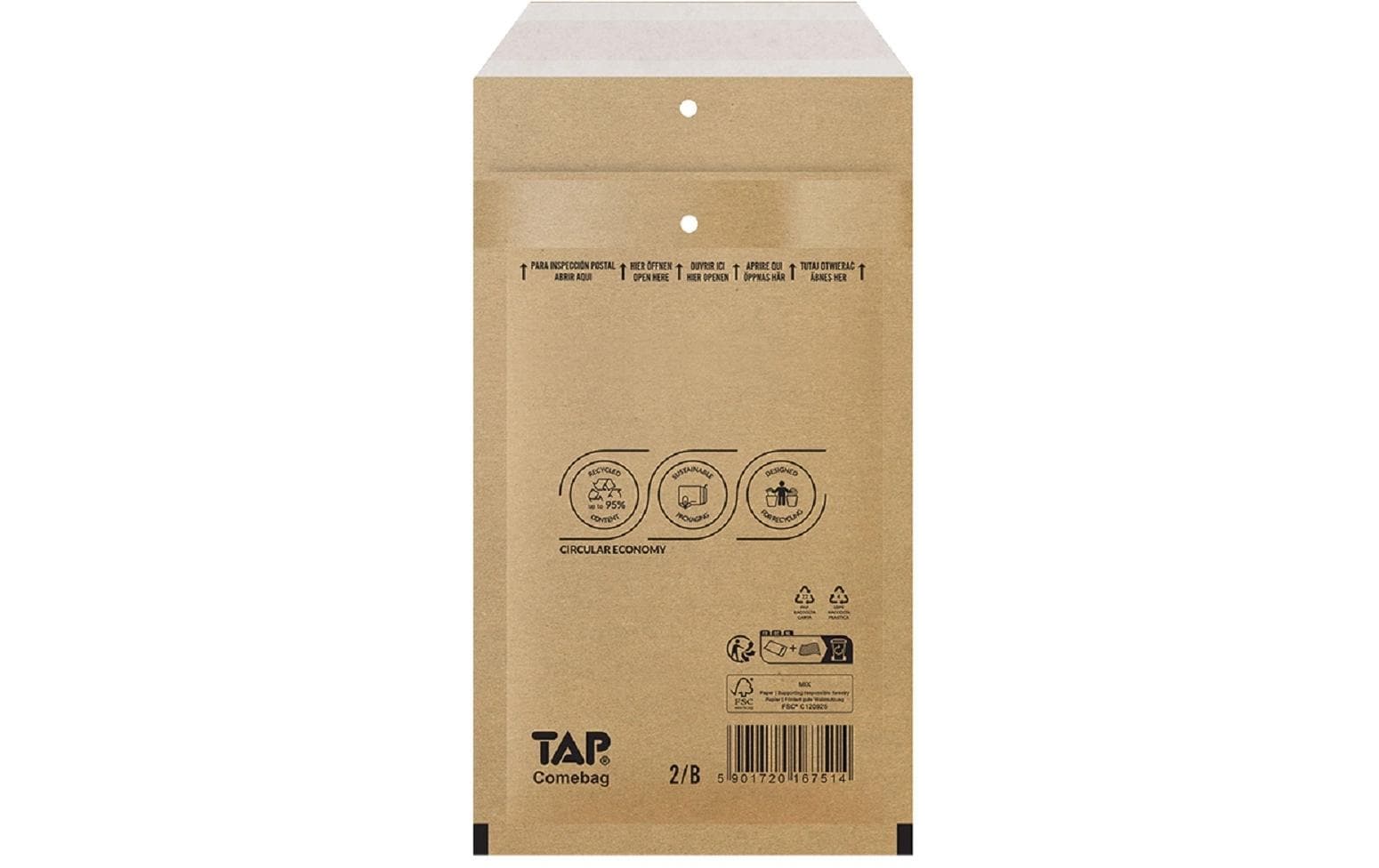 Luftpolstertasche – 120 × 210 mm, beige – 200 Stk.