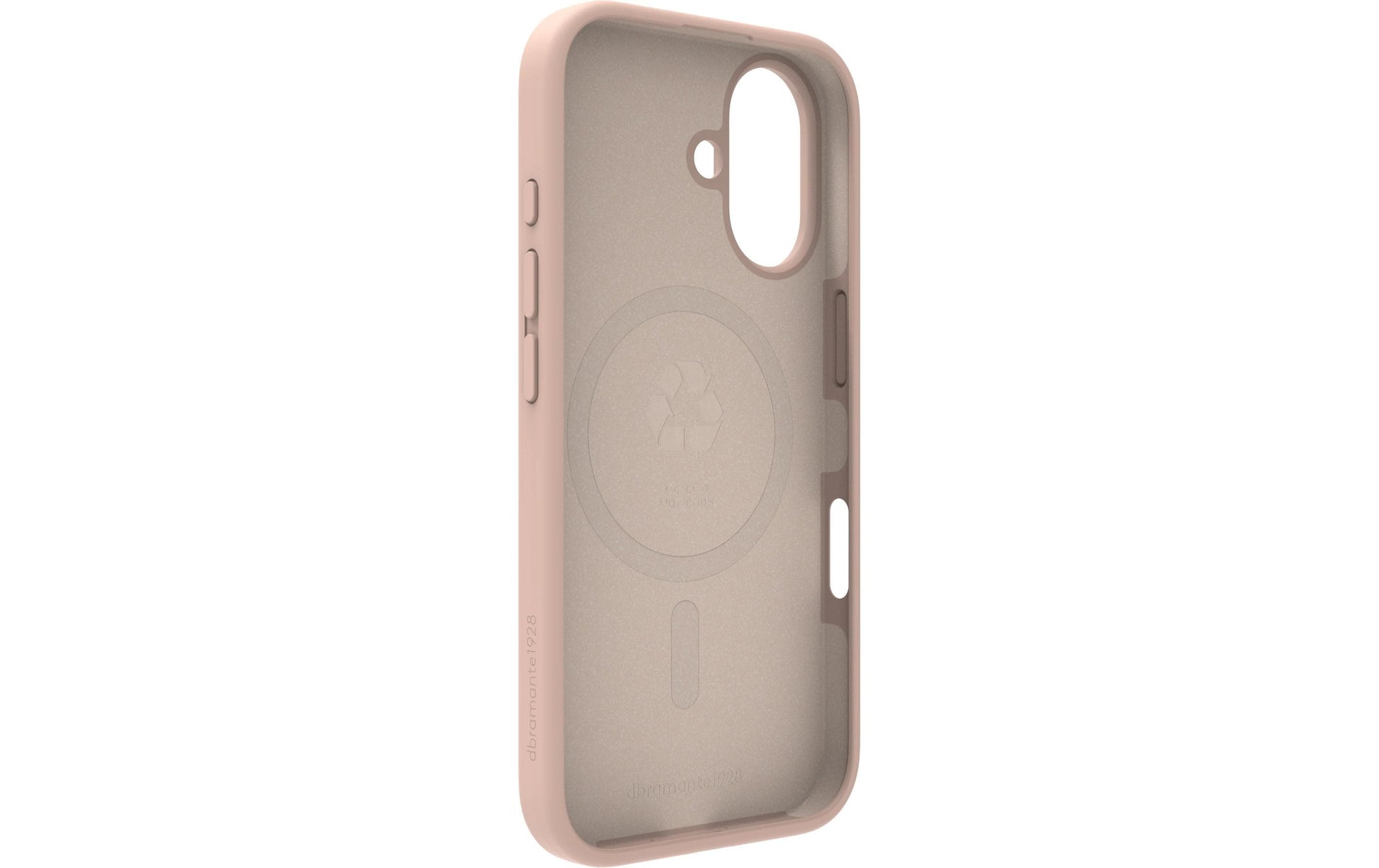 dbramante1928 Monaco Backcover – für Apple iPhone 16, MagSafe, Recycling-Kunststoff, Pink Sand