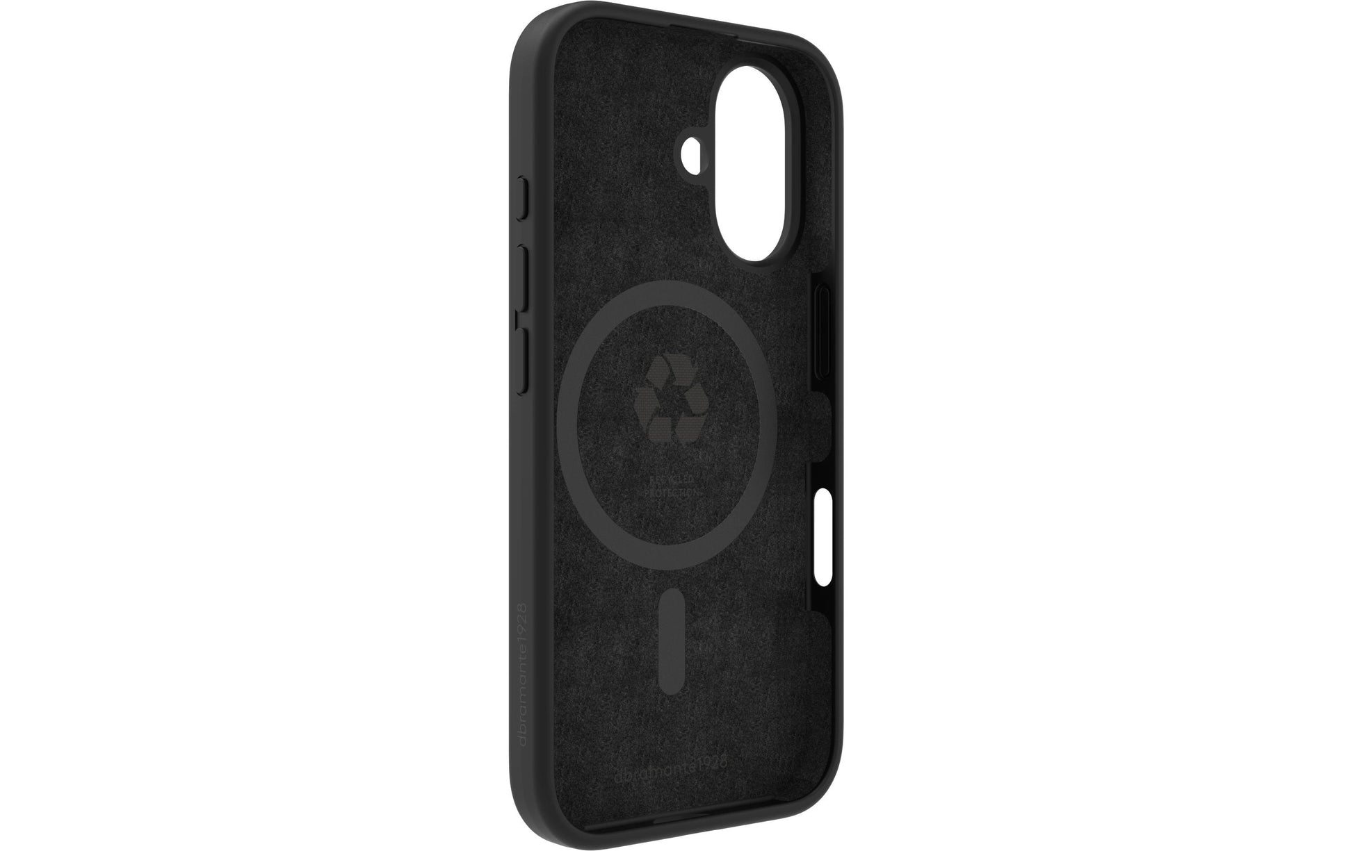 dbramante1928 Monaco Backcover – für Apple iPhone 16, MagSafe, Recycling-Kunststoff+Silikon, Night Black