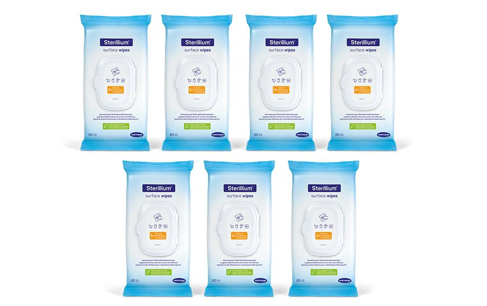 Sterillium Desinfektionstücher Surface Wipes – alkoholhaltig – für Flächen – 7 × 60 Stk. (420 Stk.)