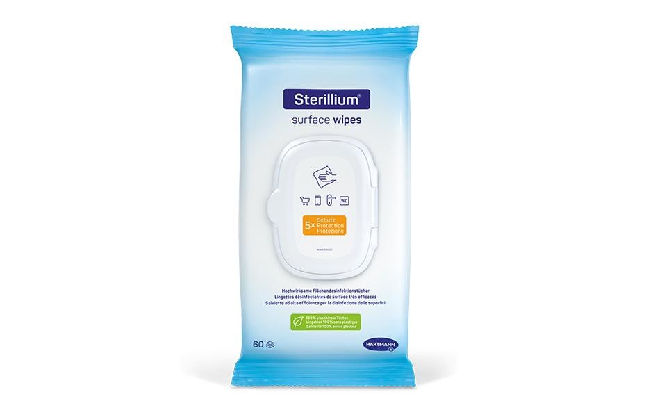Sterillium Desinfektionstücher – alkoholhaltig – ohne Duft – für Glas/Kunststoff – 60 Stk.