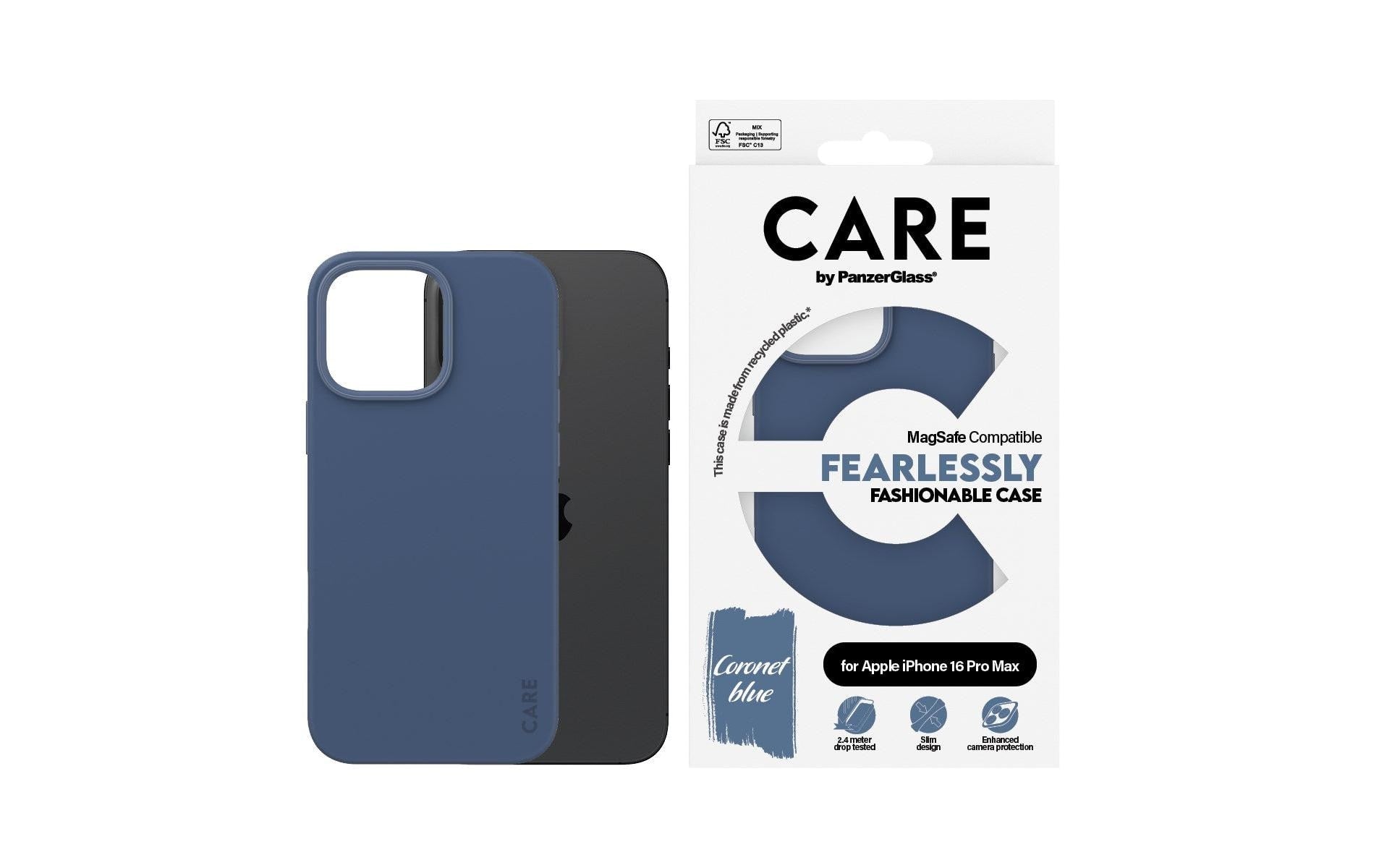PanzerGlass CARE – Backcover Fashion – für Apple iPhone 16 Pro Max – blau – MagSafe kompatibel