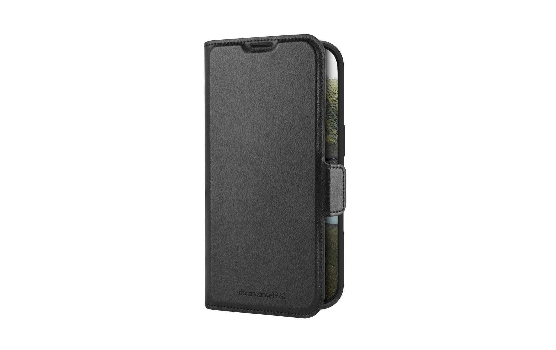 dbramante1928 Oslo Pro – Wallethülle – für Apple iPhone 16 Pro, mit Ständer, 3 Kartenfächer, PU, Schwarz