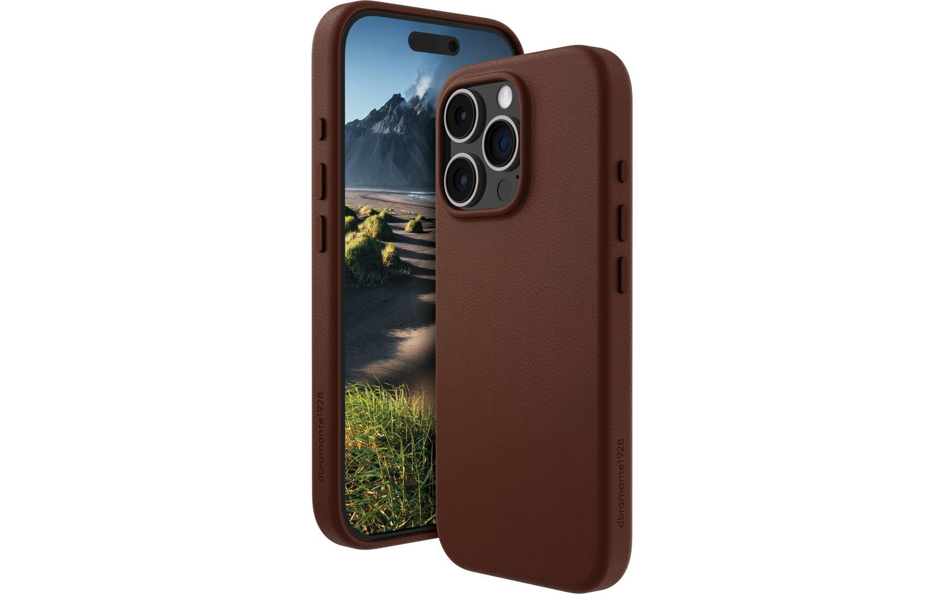 dbramante1928 Roskilde Backcover – für Apple iPhone 16 Pro, MagSafe, Leder, Dark Tan