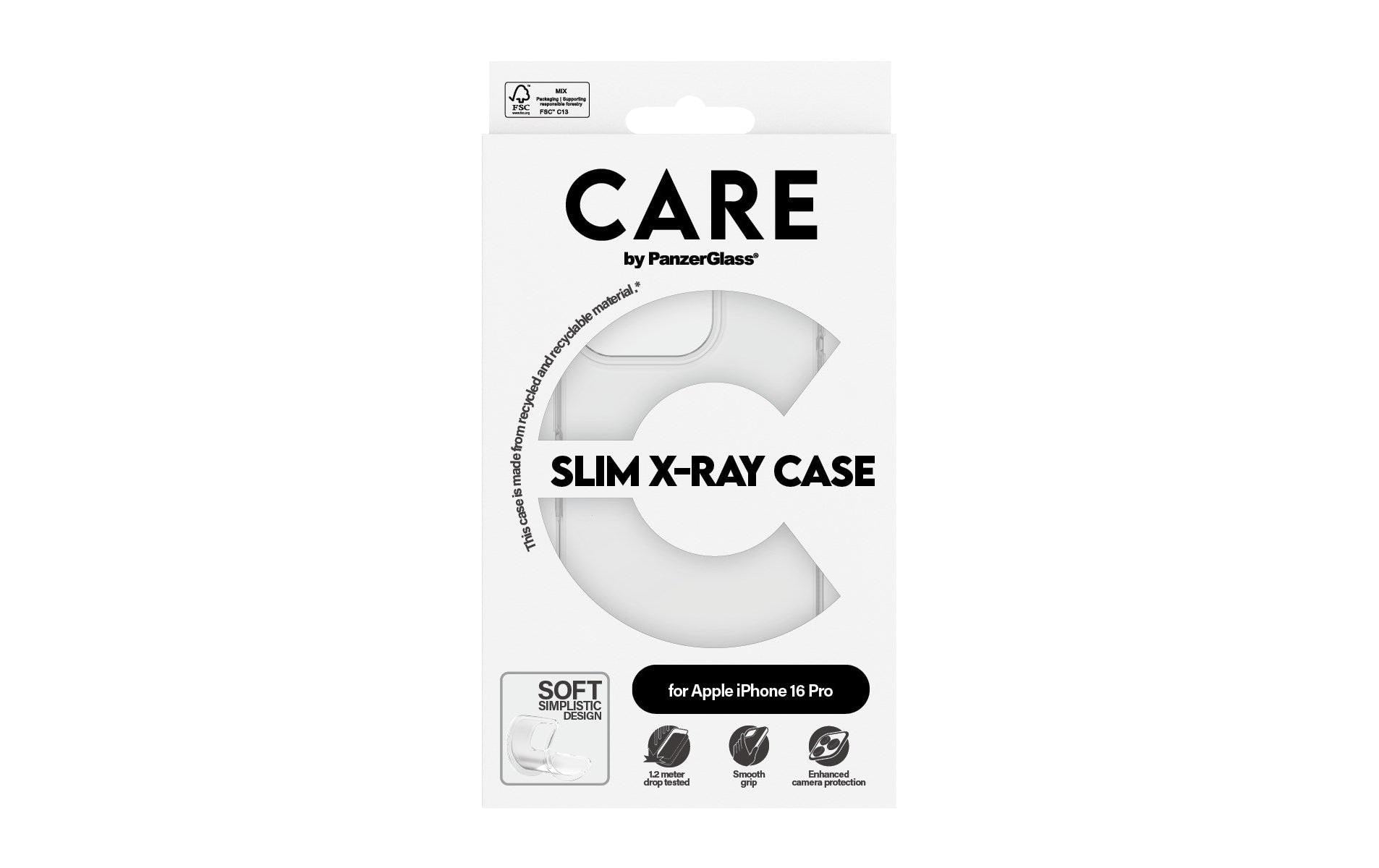 PanzerGlass CARE Backcover – für Apple iPhone 16 Pro, Kunststoff, Transparent