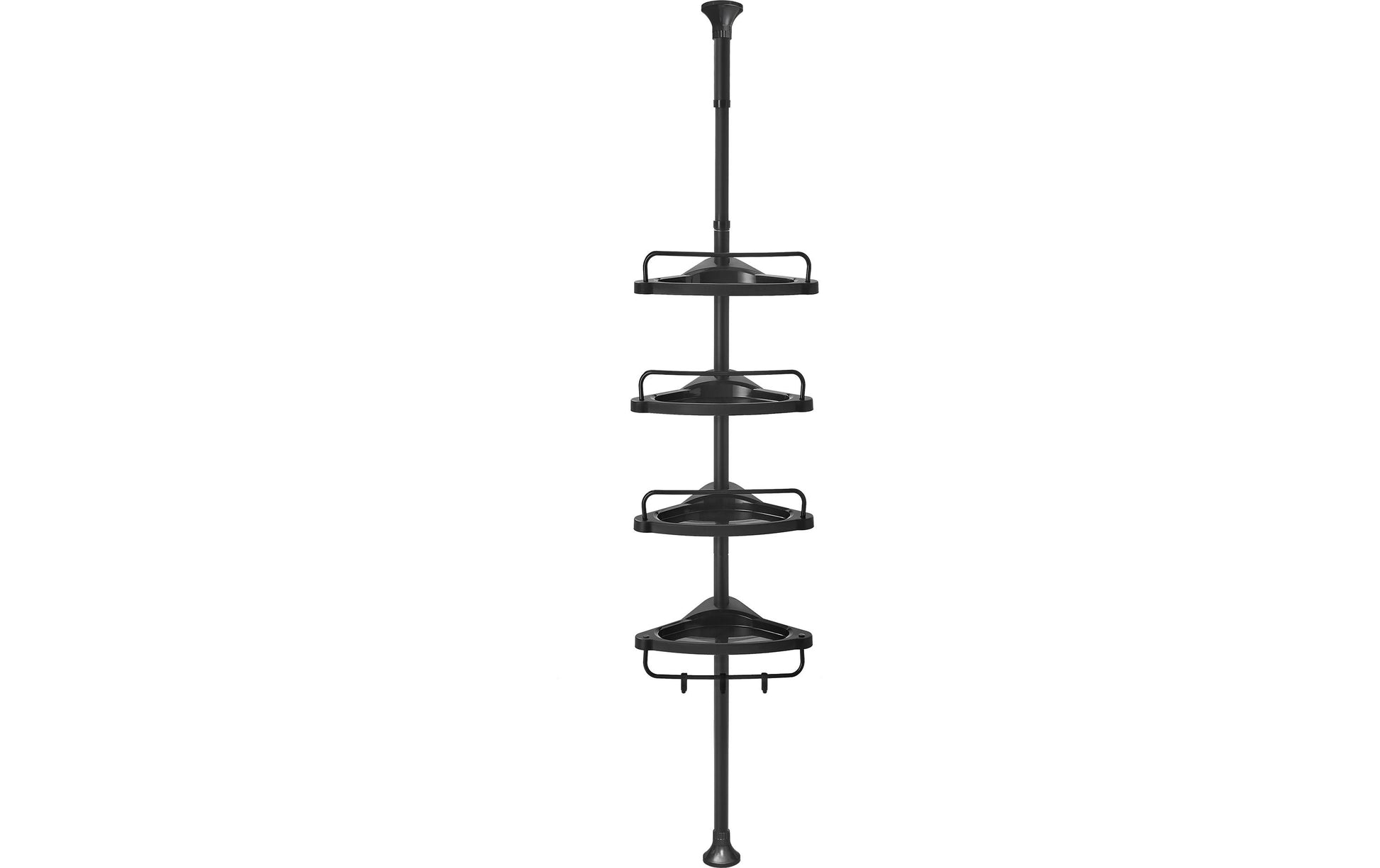 Songmics Duschregal – 85–305 cm, 4 Ablagen, Stahl/Kunststoff, 2 kg pro Ablage, Klemmen, Schwarz