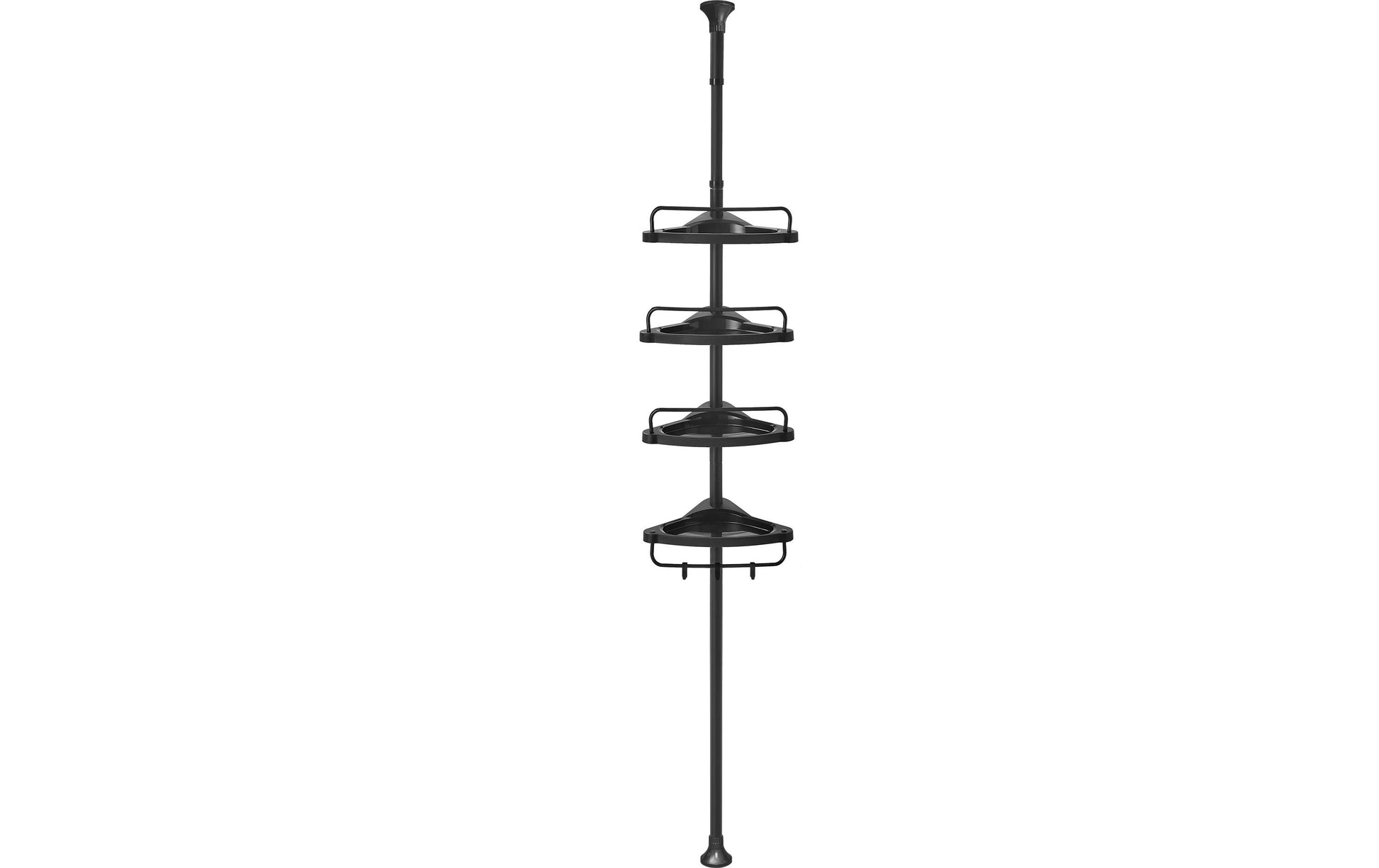 Songmics Duschregal – 85–305 cm, 4 Ablagen, Stahl/Kunststoff, 2 kg pro Ablage, Klemmen, Schwarz