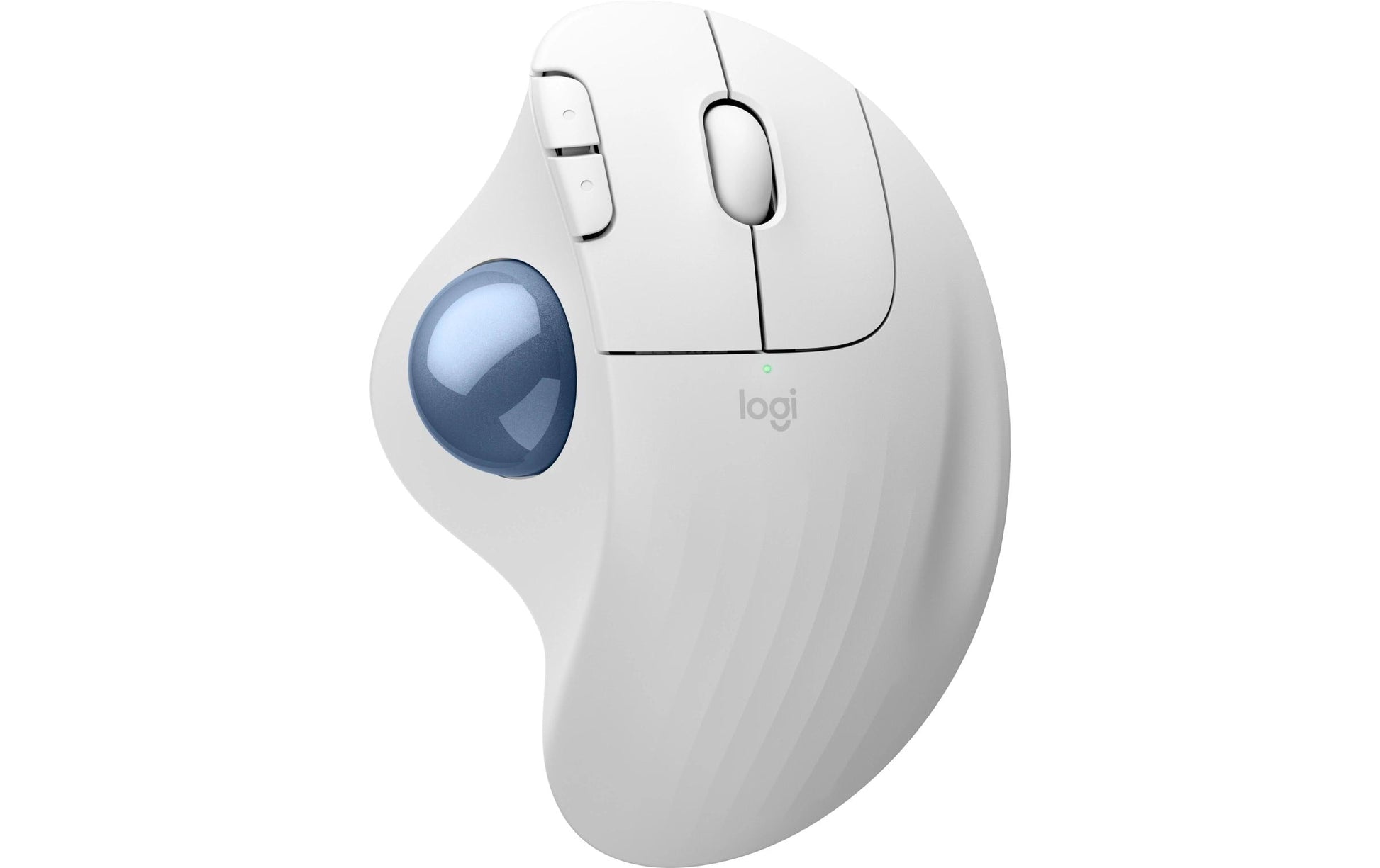 Logitech ERGO M575S – Trackball-Maus – Kabellos (Bluetooth/2,4 GHz), Rechts, Blau, Weiss