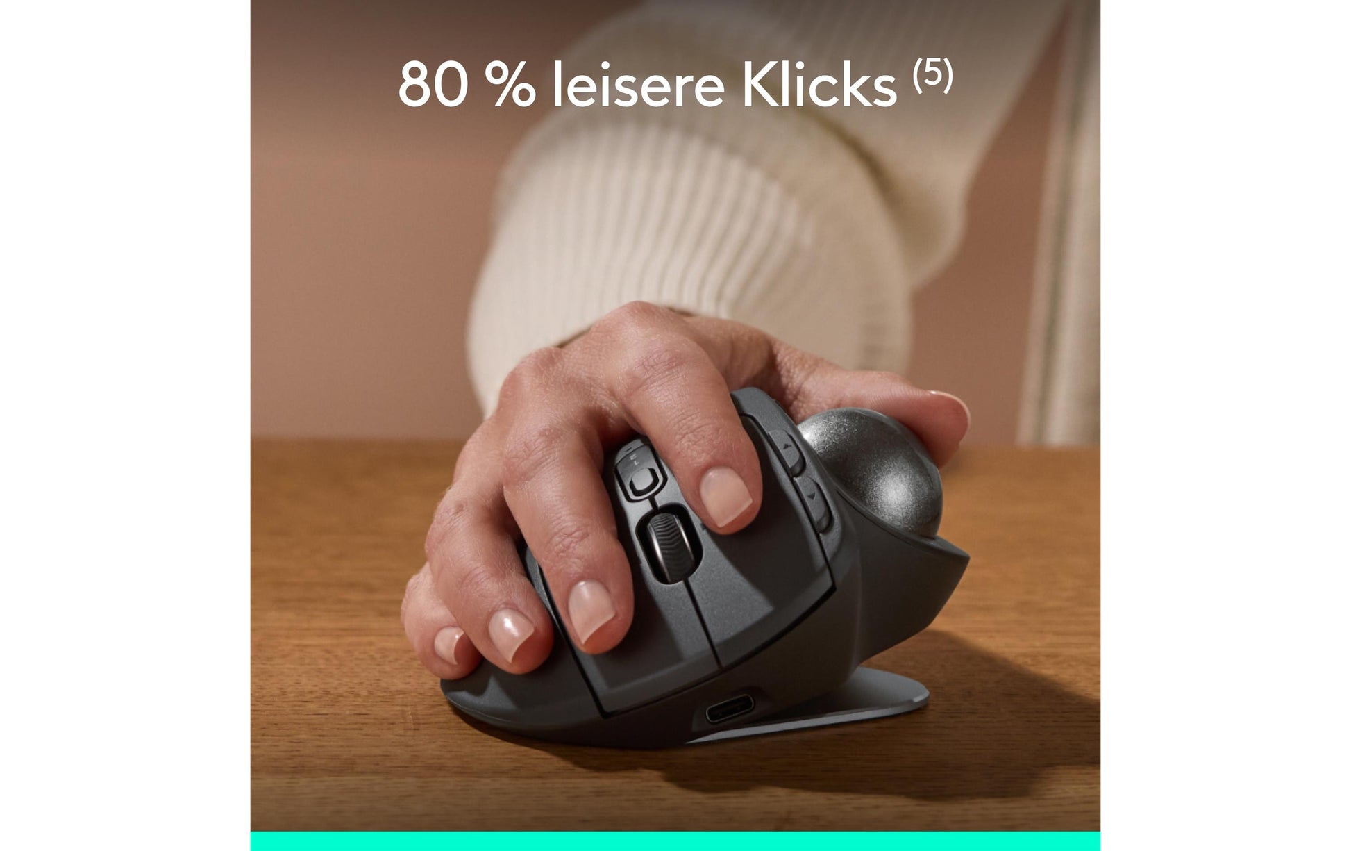 Logitech MX Ergo S – Trackball-Maus – Kabellos (Bluetooth/2,4 GHz), Rechts