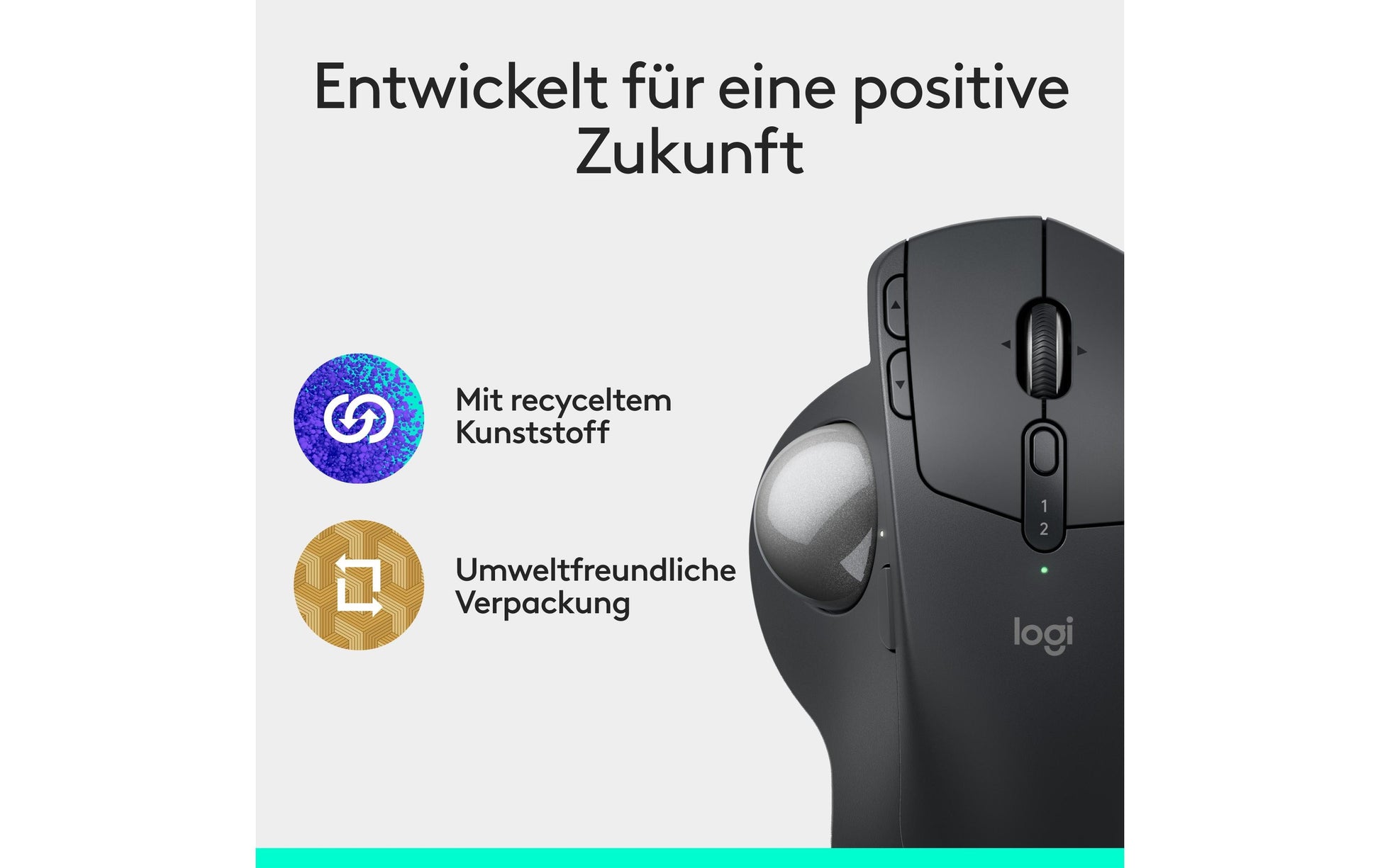 Logitech MX Ergo S – Trackball-Maus – Kabellos (Bluetooth/2,4 GHz), Rechts