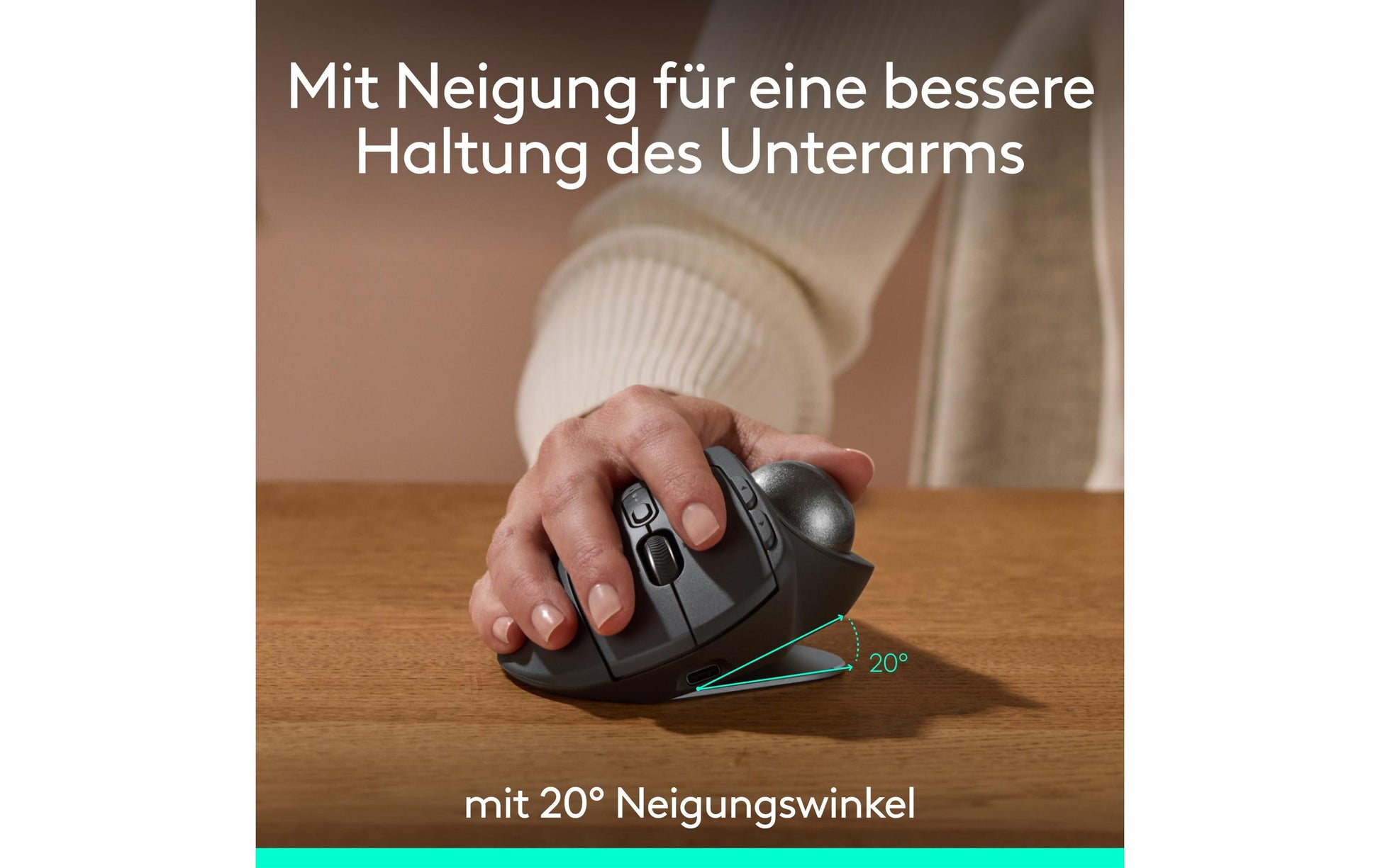 Logitech MX Ergo S – Trackball-Maus – Kabellos (Bluetooth/2,4 GHz), Rechts