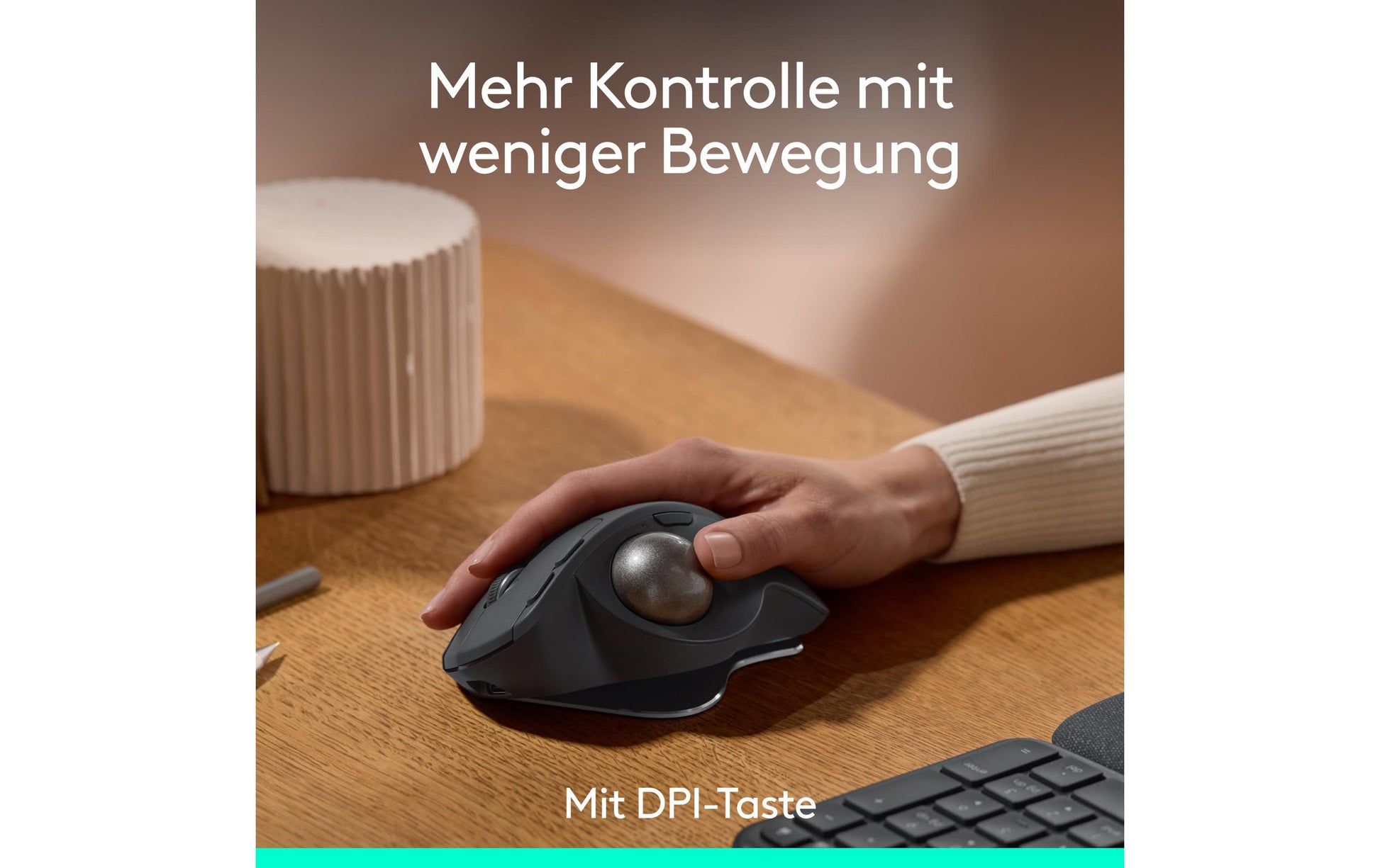 Logitech MX Ergo S – Trackball-Maus – Kabellos (Bluetooth/2,4 GHz), Rechts