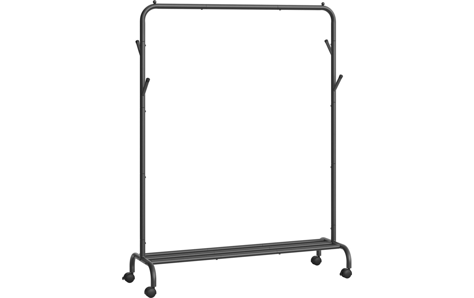 Songmics Garderobenständer (4 Haken, mit Rollen) – Stahl – Schwarz – 1'550 mm