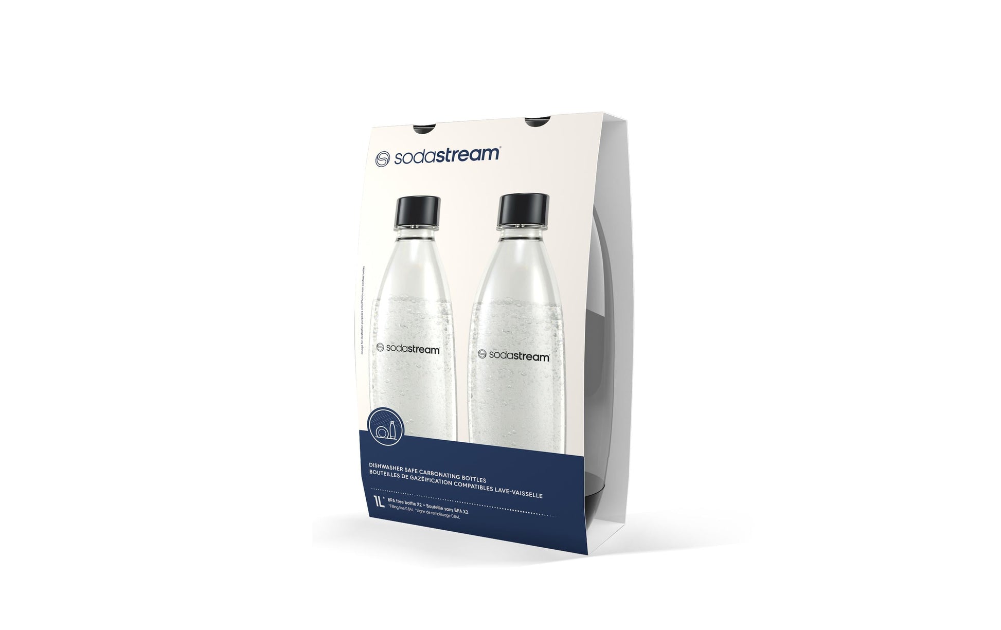 SodaStream Karbonisiererflasche Fuse – 1 l, 2 Stk., Schwarz/Transparent