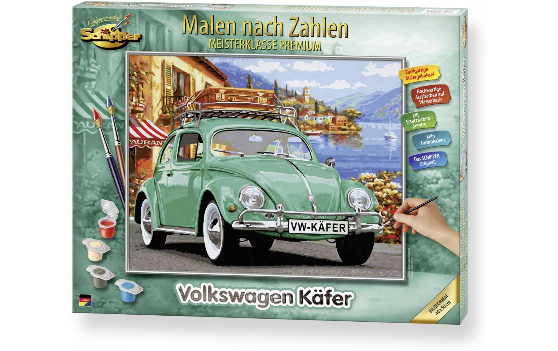 Schipper Malen-nach-Zahlen-Set – Volkswagen Käfer – 40 × 50 cm – 24 Farben – ab 14 Jahren