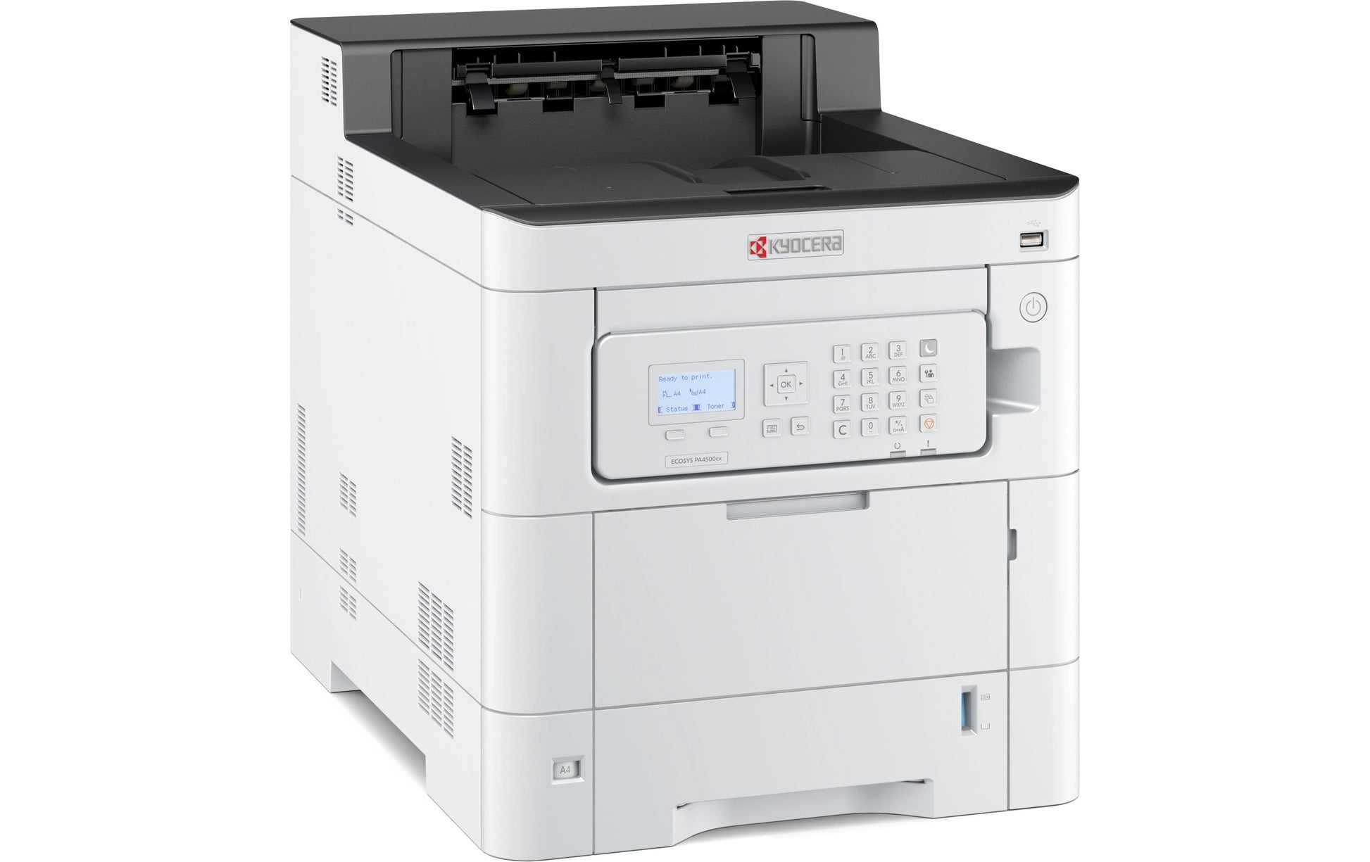 Kyocera ECOSYS PA4500cx – A4, Farbe, Duplex, 45 S./Min., 1200 × 1200 dpi, LAN/USB, Papier: 650 Blatt
