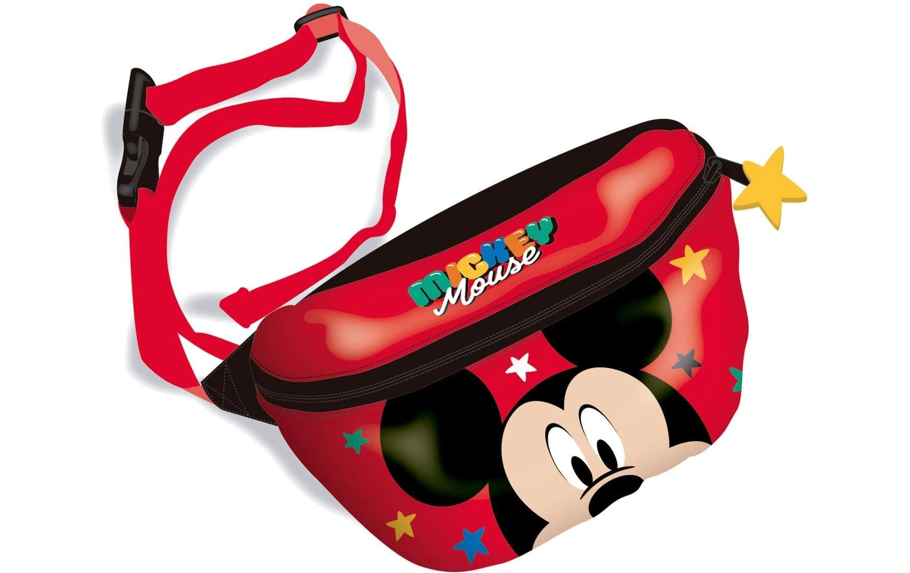 Arditex Bauchtasche, 1,1 l, Polyester, Rot, Motiv Mickey, 27 × 6,5 × 11 cm