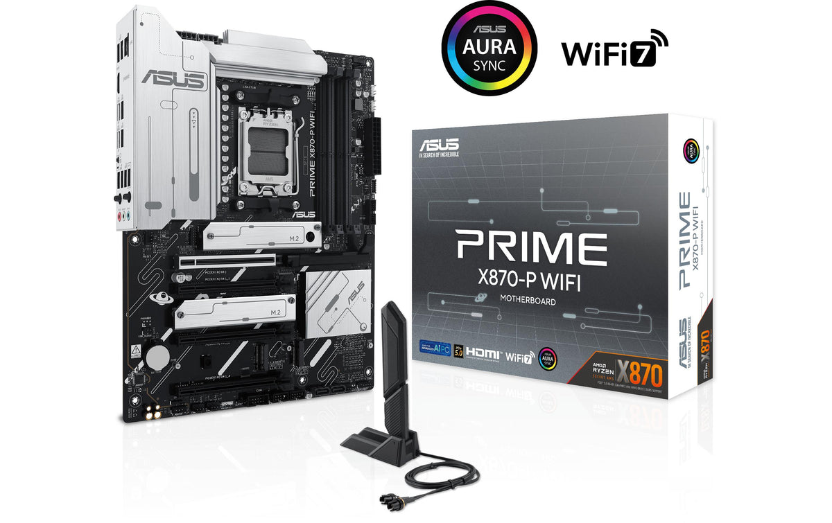 ASUS PRIME X870-P WF – Mainboard – Sockel AM5, AMD X870, ATX, DDR5, für AMD Ryzen 7000/8000/9000 Serie