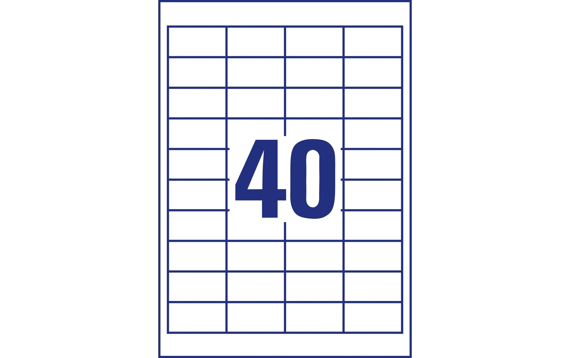 Avery 4780-65 – Etiketten A4 49 × 25 mm – weiss – permanent haftend – Laser/Inkjet – 40 pro Blatt, 65 Blätter