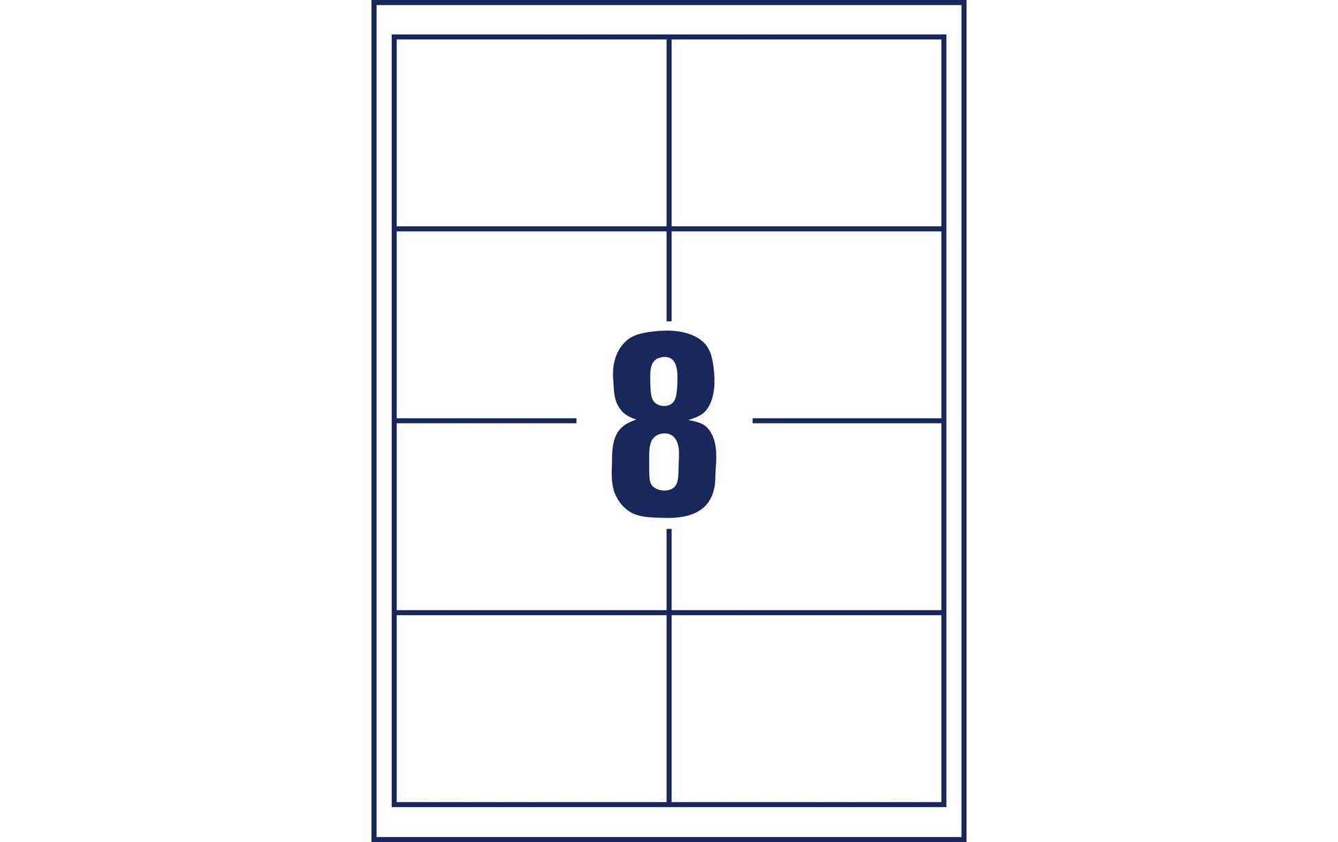 Avery 4782-65 – Etiketten A4 97 × 68 mm – Papier, weiss – Permanent haftend – Laser/Inkjet – 8 pro Blatt, 65 Blätter
