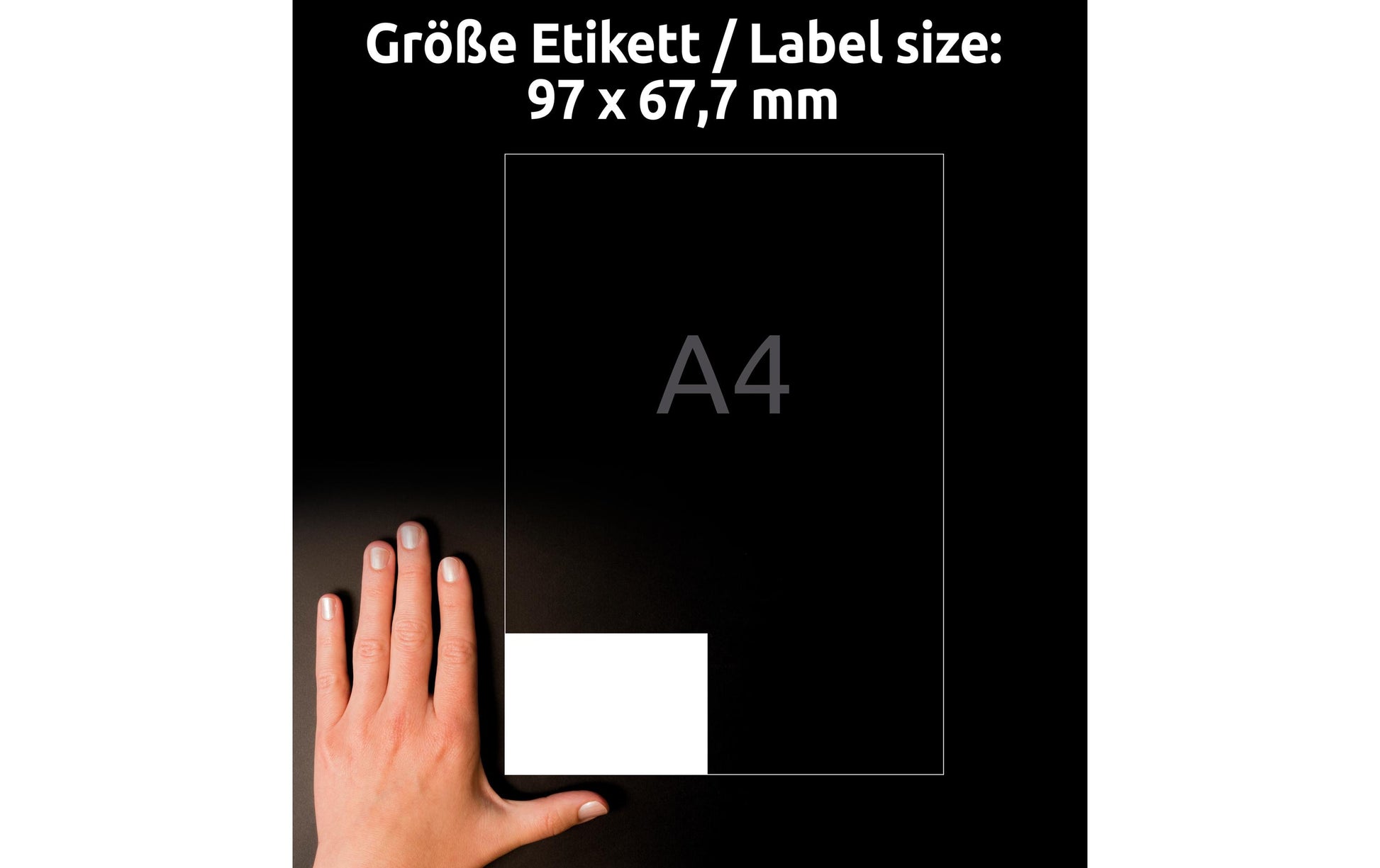 Avery 4782-65 – Etiketten A4 97 × 68 mm – Papier, weiss – Permanent haftend – Laser/Inkjet – 8 pro Blatt, 65 Blätter