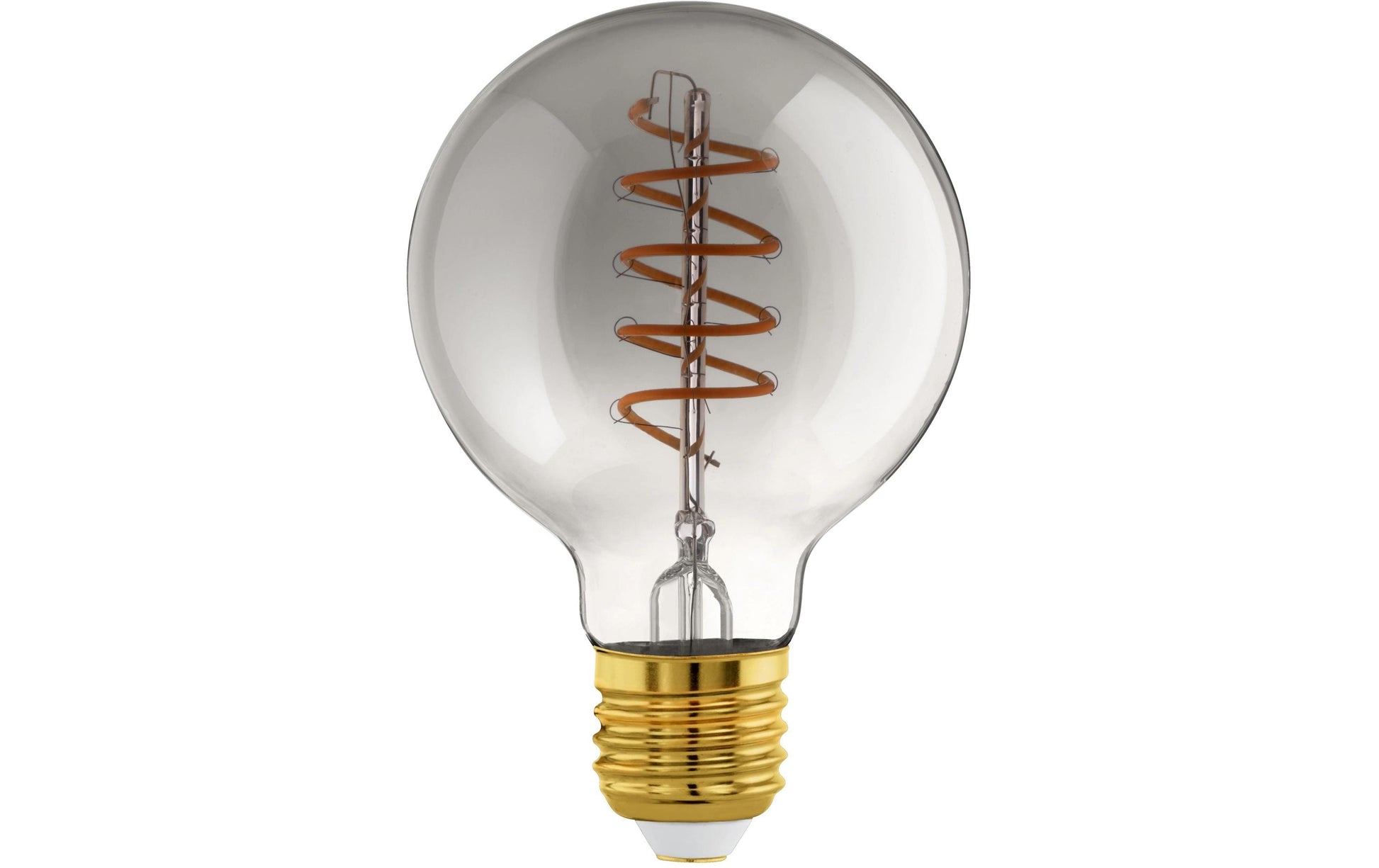 EGLO Leuchtmittel E27 Globus – Warmweiss 2000 K, 100 lm, 4 W, dimmbar – IP20 – 1 Stk. – Schwarz/Glas