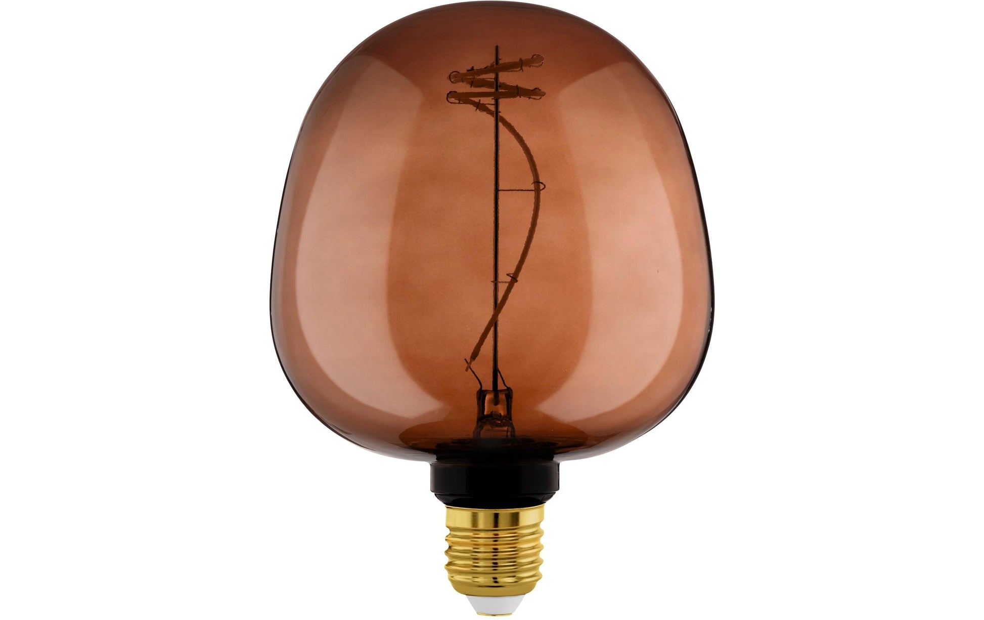 EGLO LED-Leuchtmittel Globe G125 E27 – 4 W dimmbar, 40 lm, 2000 K warmweiss, 120°, Glas Cognac